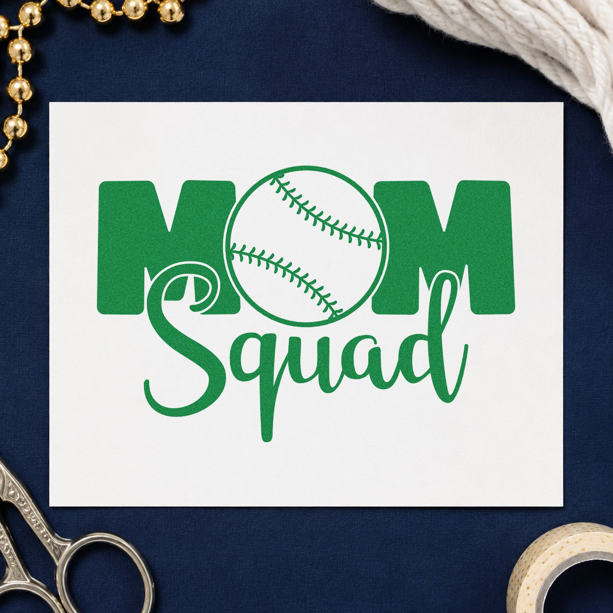 Baseball Mom Squad Self-Inking Stamp in use 8