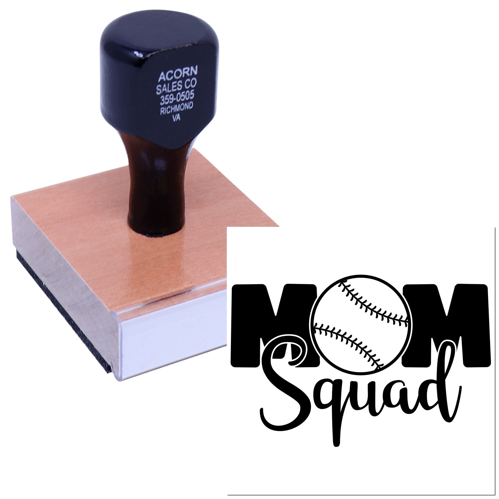 Wood Handle Baseball Mom Squad Crafting Stamp