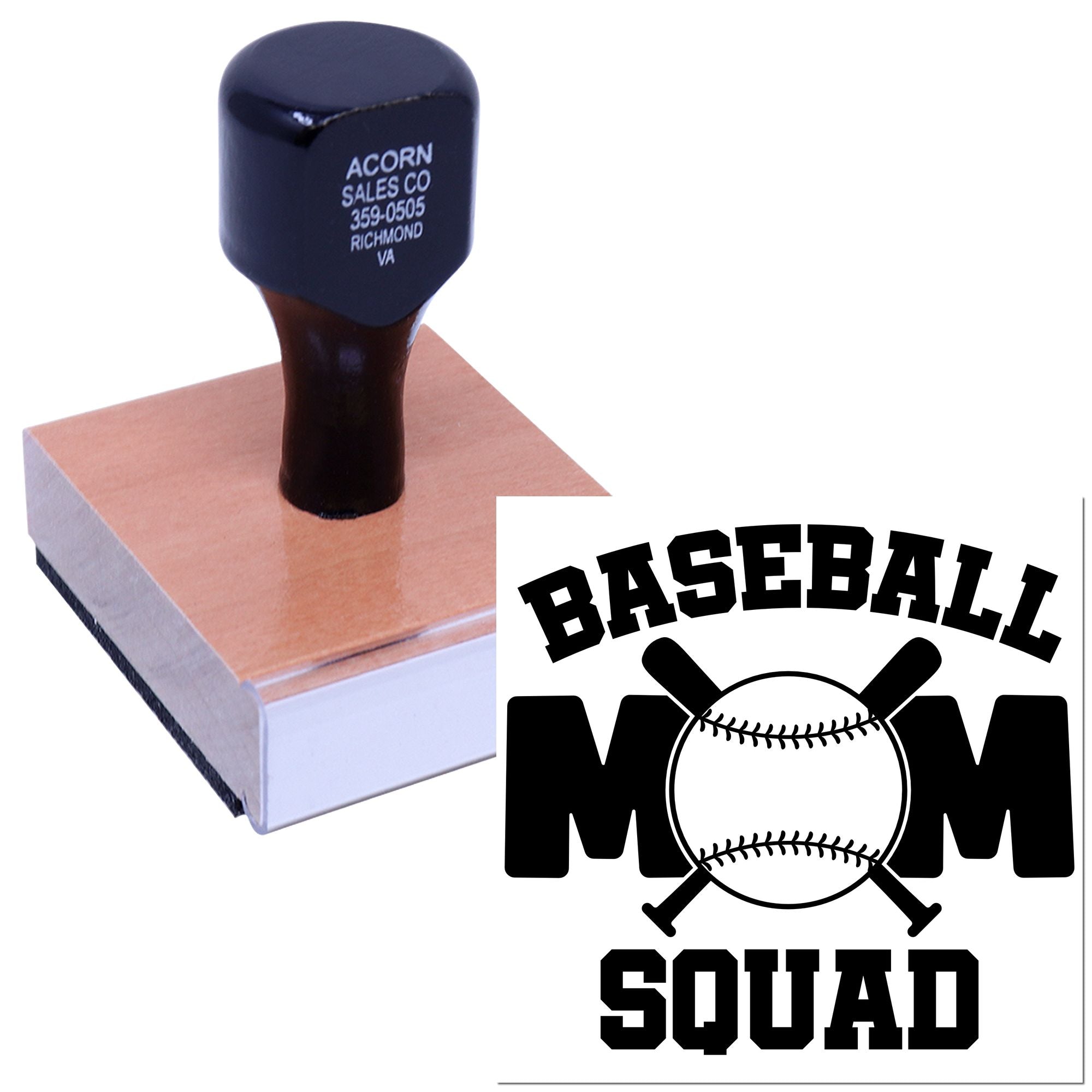 Wood Handle Diamond Mom Crew Card Stamp