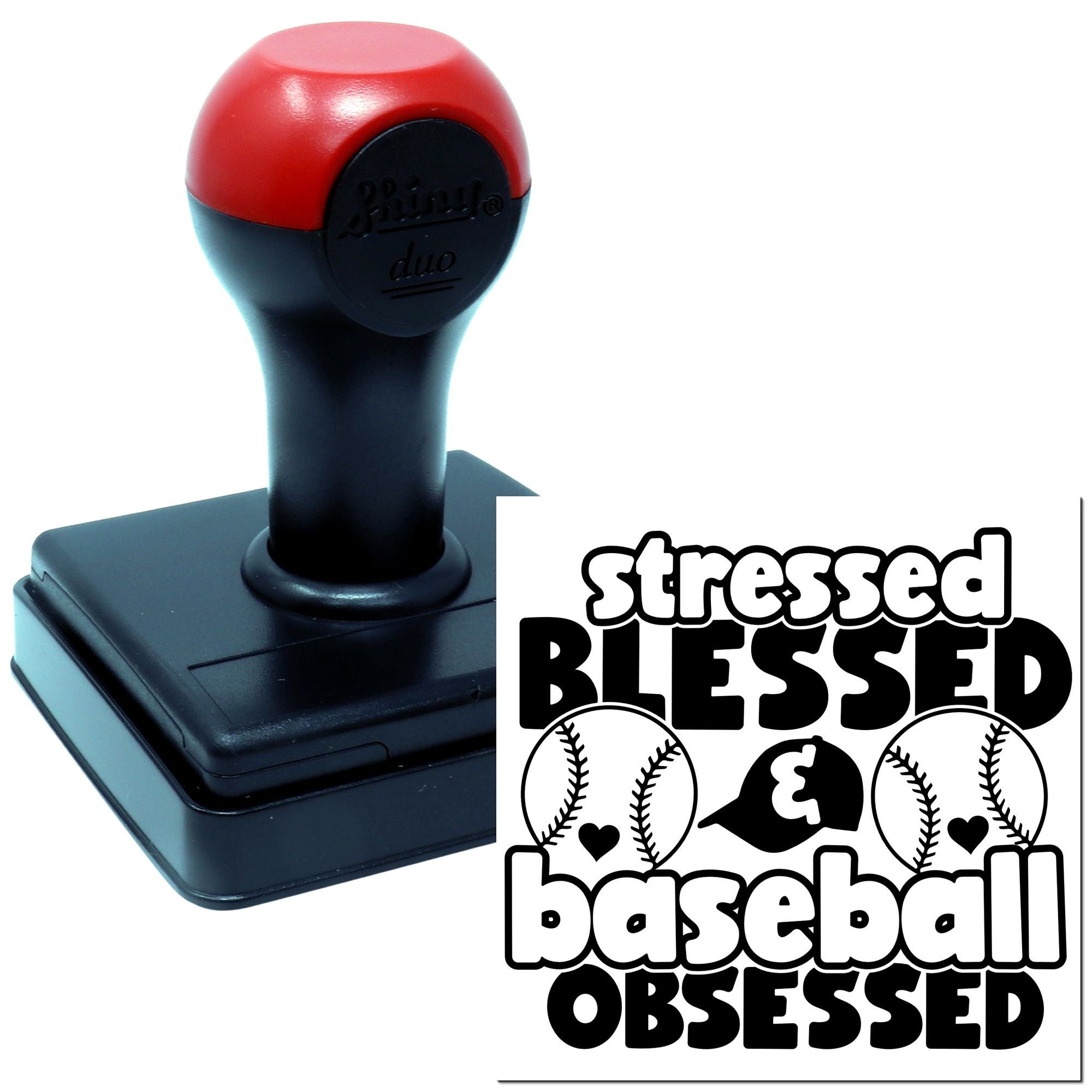 Duo Hand Baseball Passion Overload Card Rubber Stamp