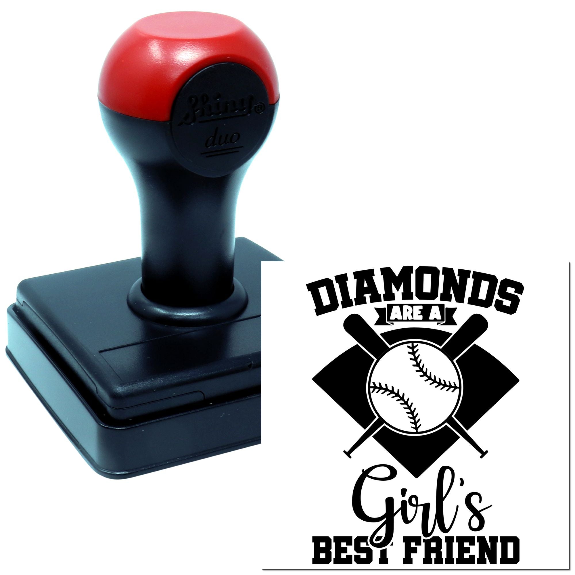 Duo Hand Baseball Diamonds Friendship Card Making Rubber Stamp