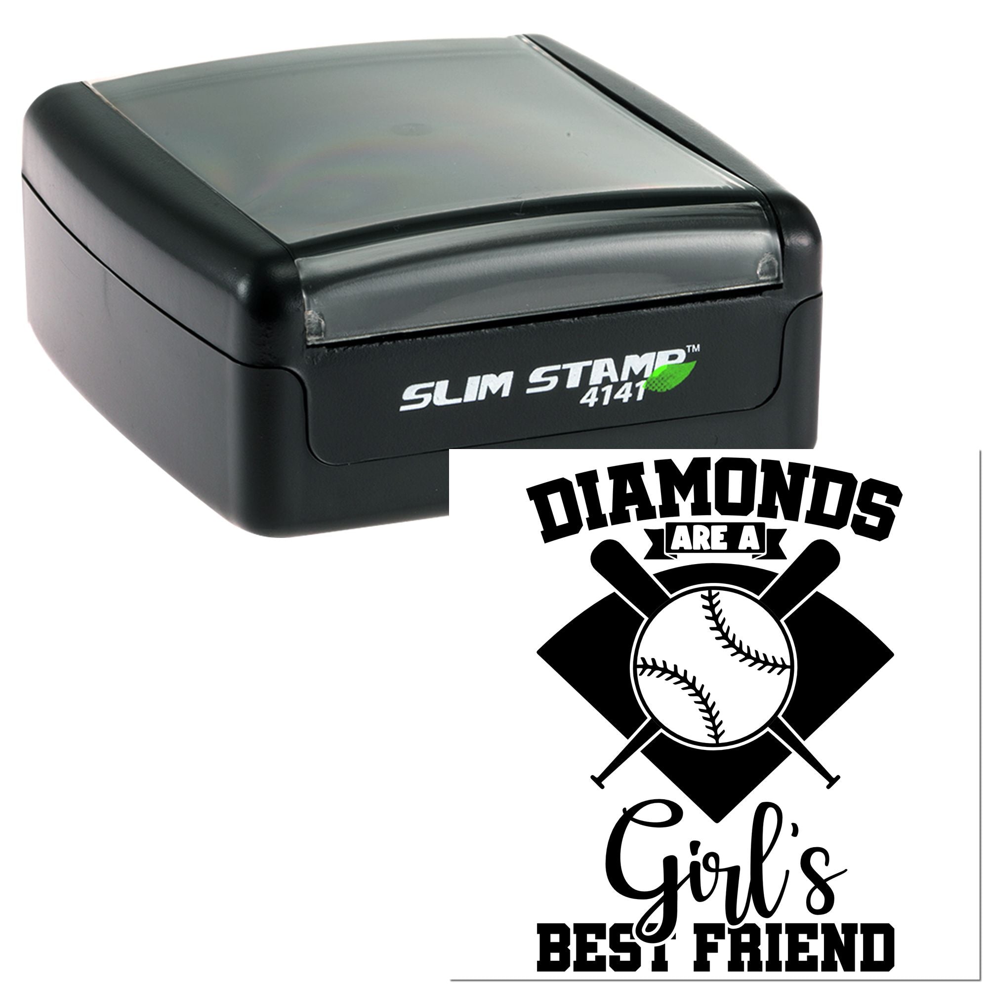 Slim Pre-Inked Diamond Girls Unite Handcraft Stamp