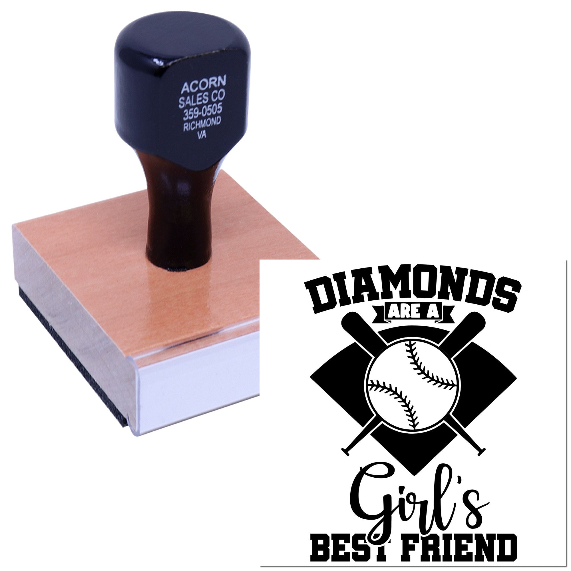 Wood Handle Girls Diamond Dream Paper Craft Stamp