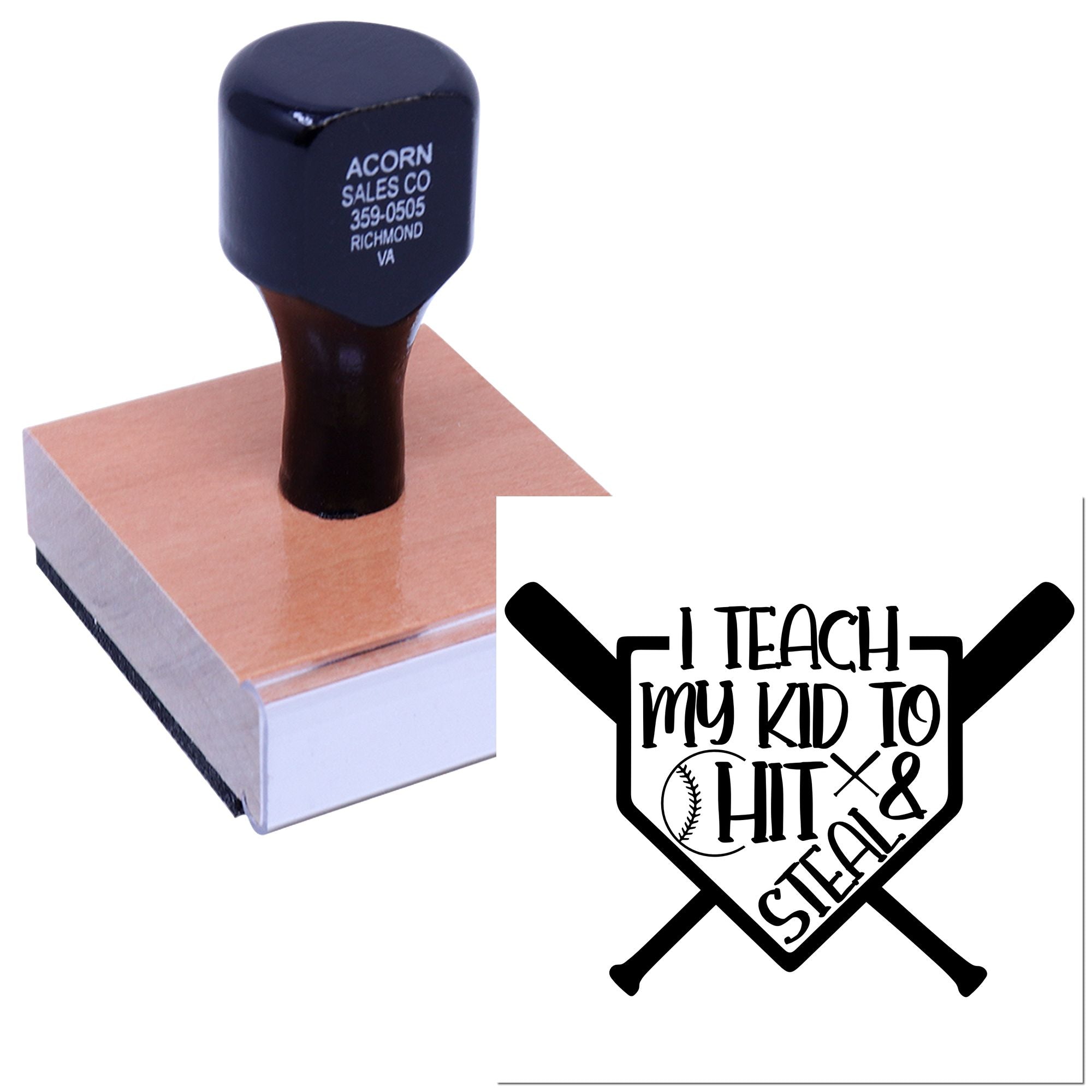 Wood Handle Home Plate Hustle Handcraft Stamp