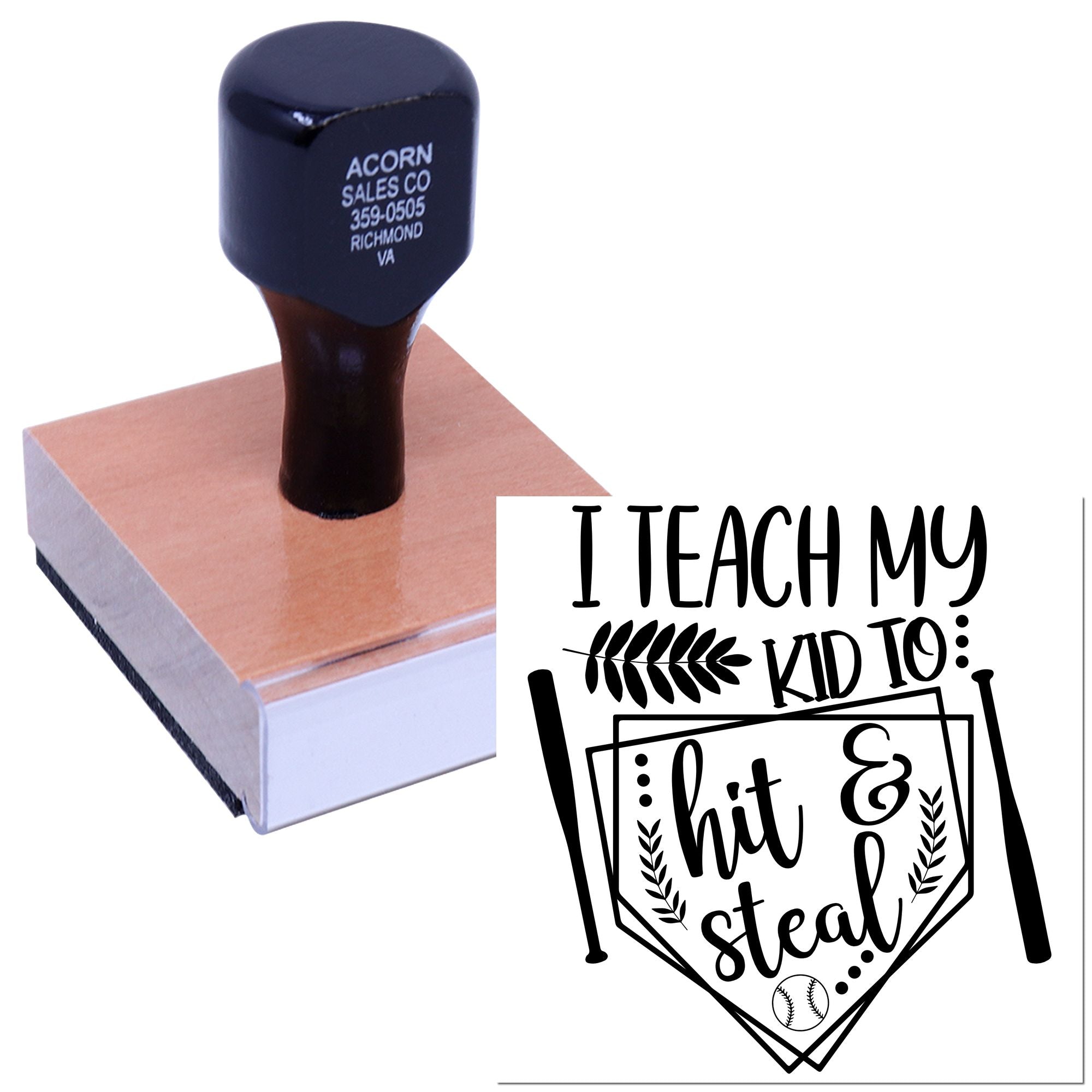 Wood Handle Baseball Parent Pride Papercraft Stamp