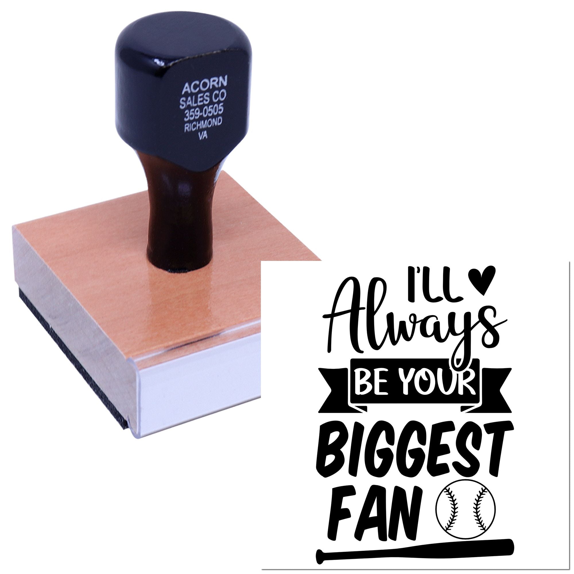 Wood Handle Baseball Fan Forever Paper Craft Stamp