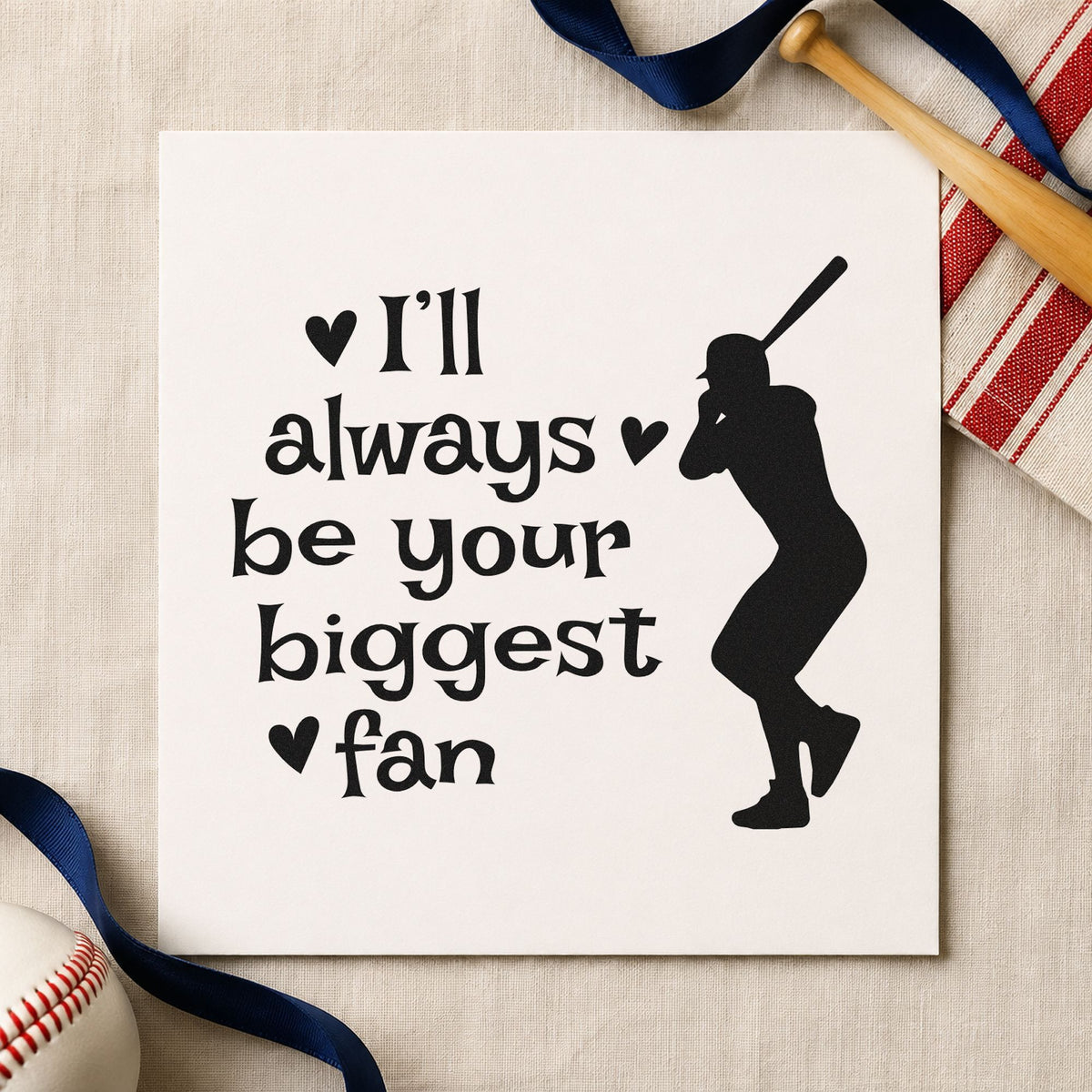 Biggest Fan Batter With Hearts Pre-Inked Stamp – Slim in use 3