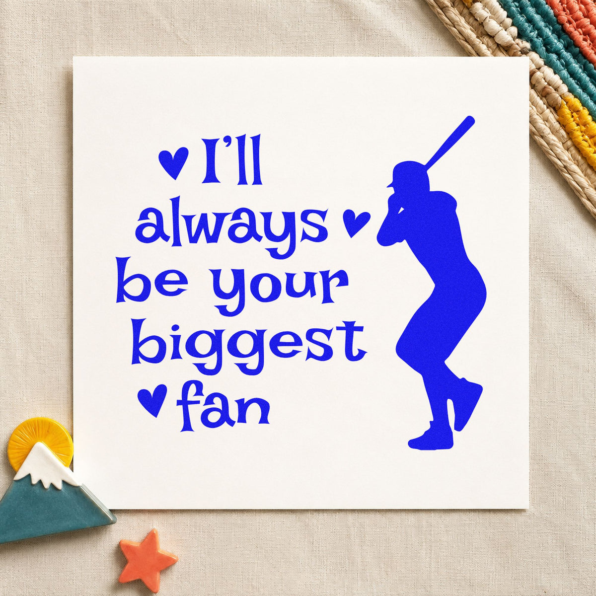 Biggest Fan Batter With Hearts Pre-Inked Stamp – Slim in use 6