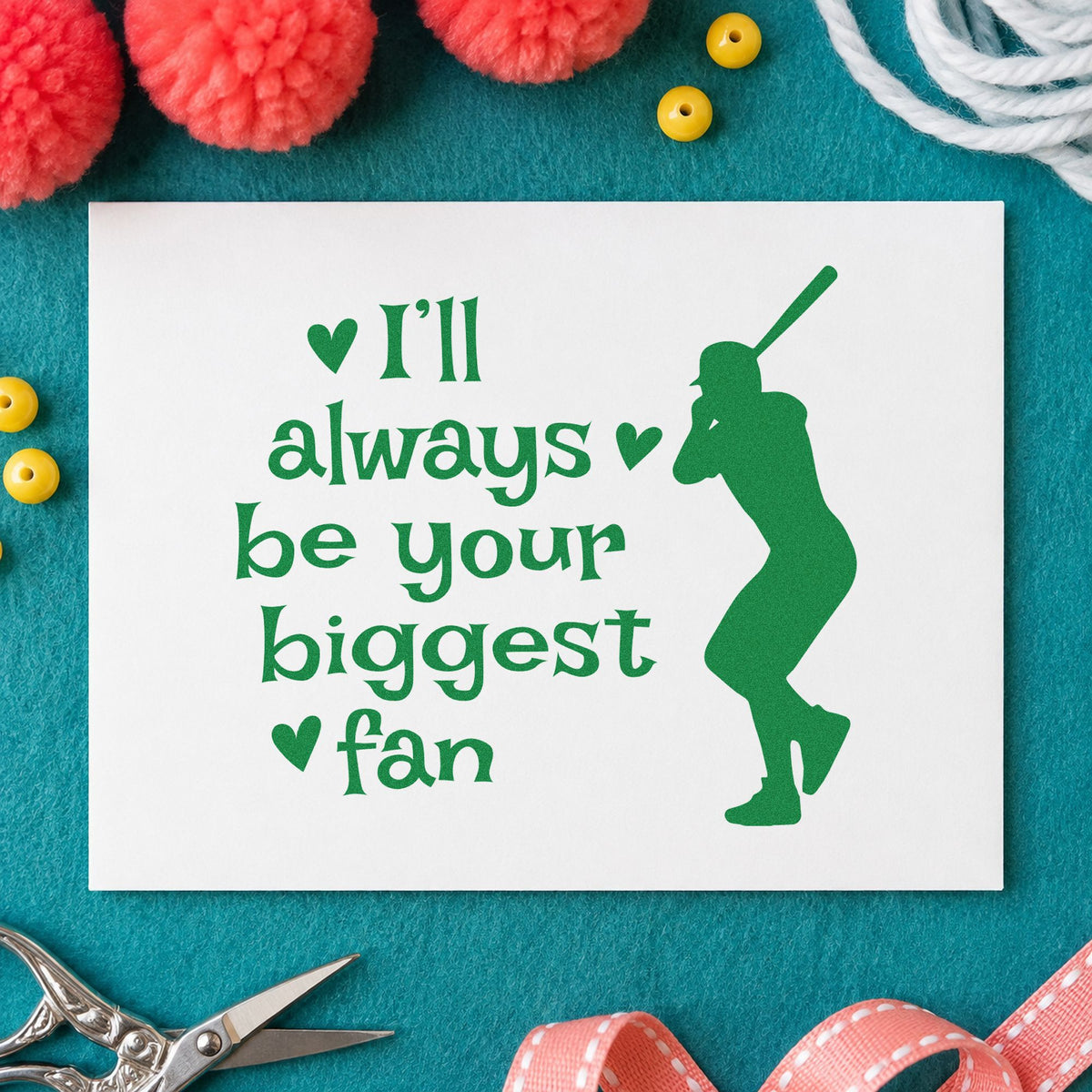Biggest Fan Batter With Hearts Pre-Inked Stamp – Slim in use 8