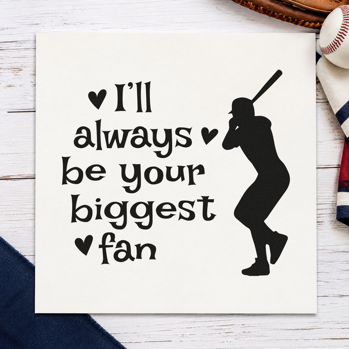 Biggest Fan Batter With Hearts Pre-Inked Stamp – Slim in use 9