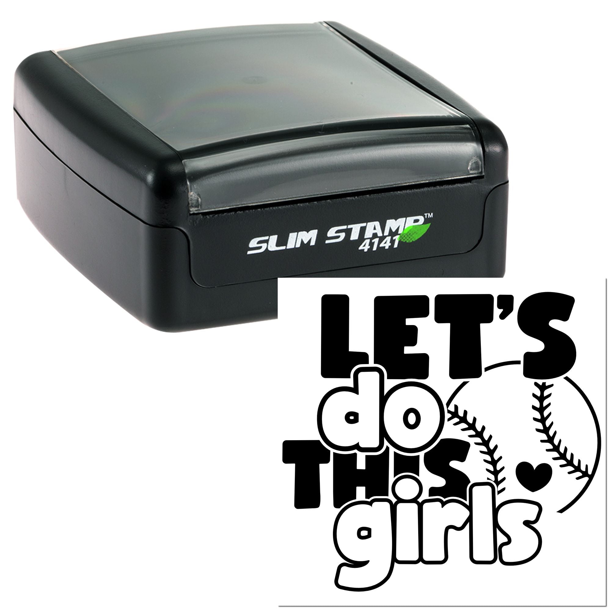 Slim Pre-Inked Diamond Girl Power Note Card Stamp