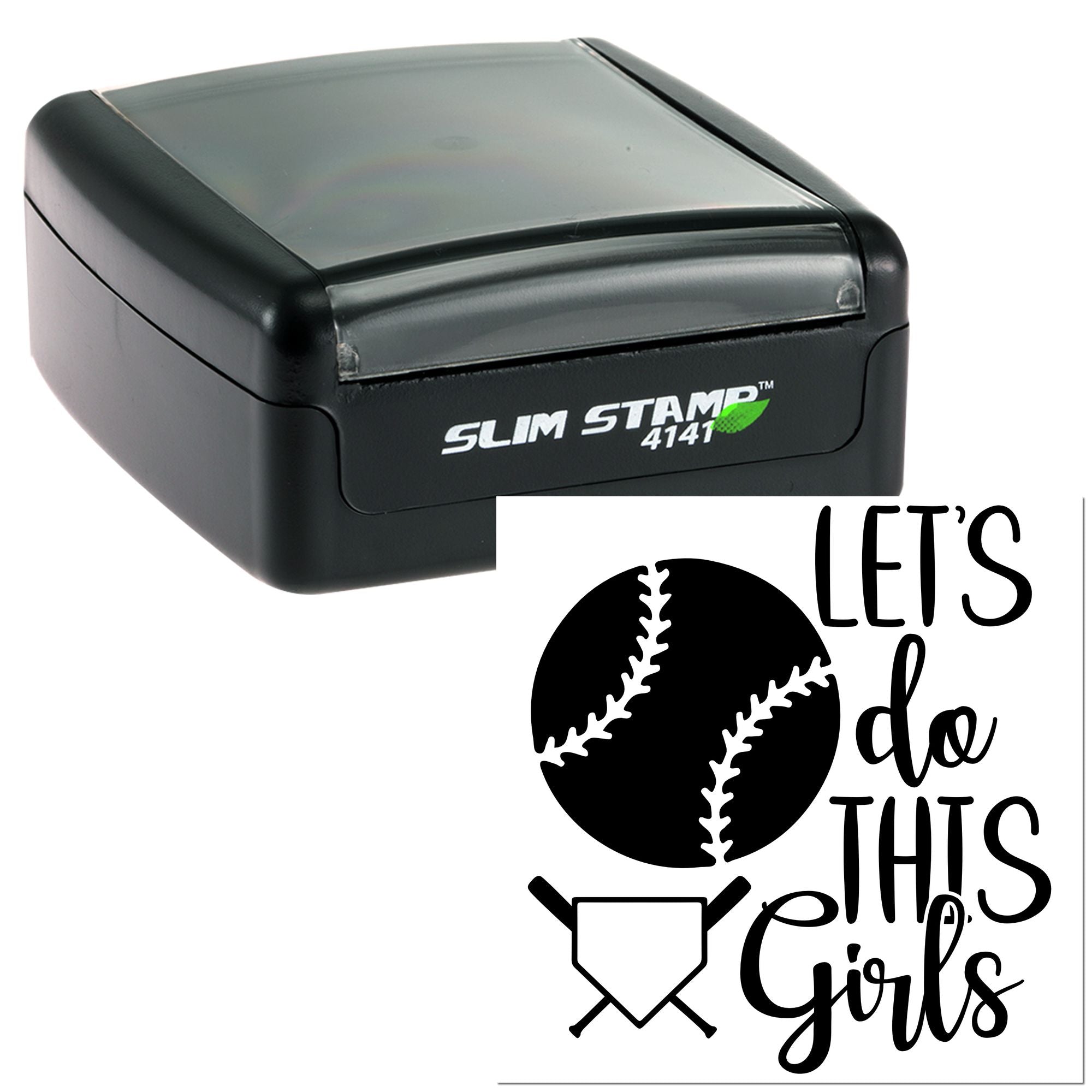Slim Pre-Inked Diamond Girl Power Mini Card Stamp