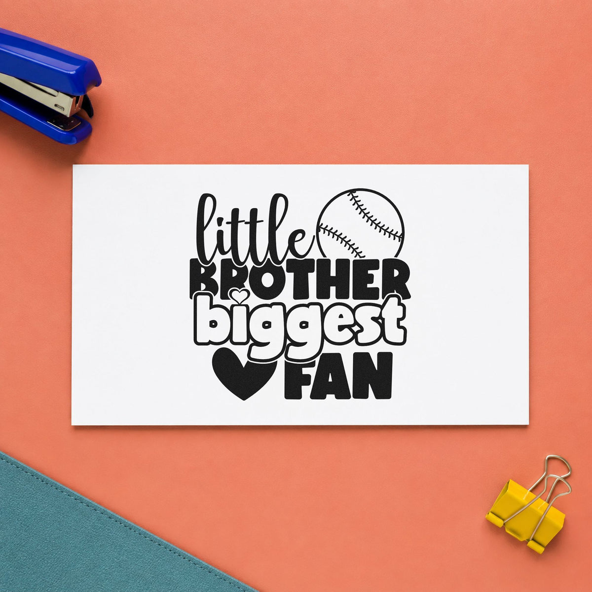 Little Brother Baseball Fan Wood Handle Stamp in use 10