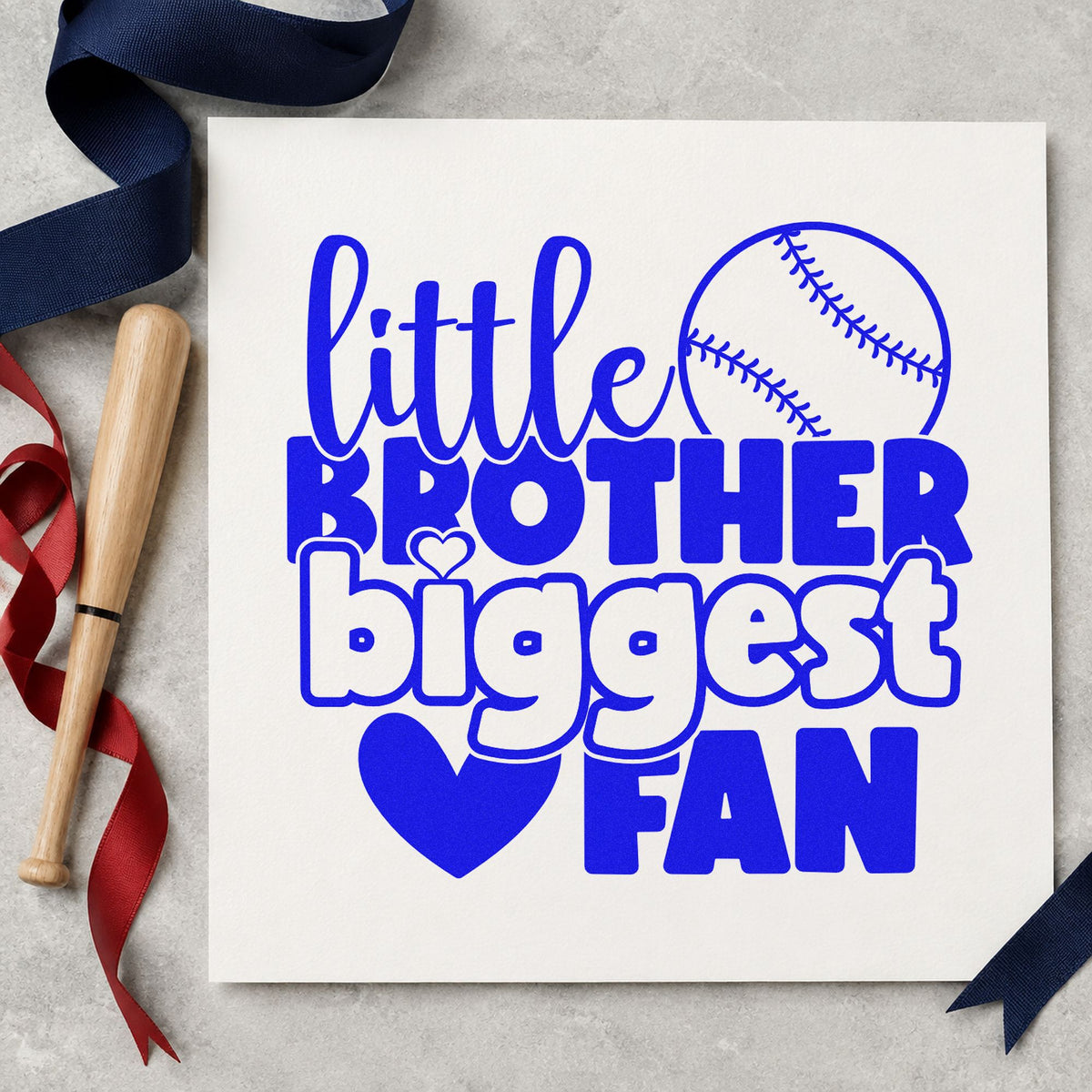 Little Brother Baseball Fan Wood Handle Stamp in use 5