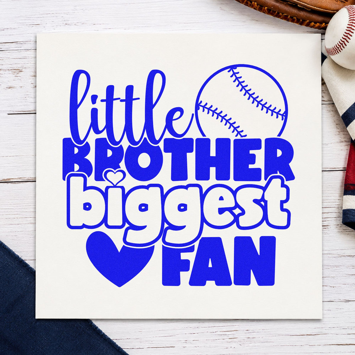 Little Brother Baseball Fan Wood Handle Stamp in use 6
