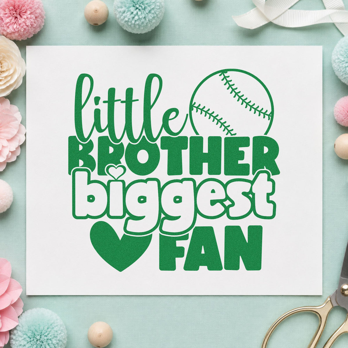 Little Brother Baseball Fan Wood Handle Stamp in use 8