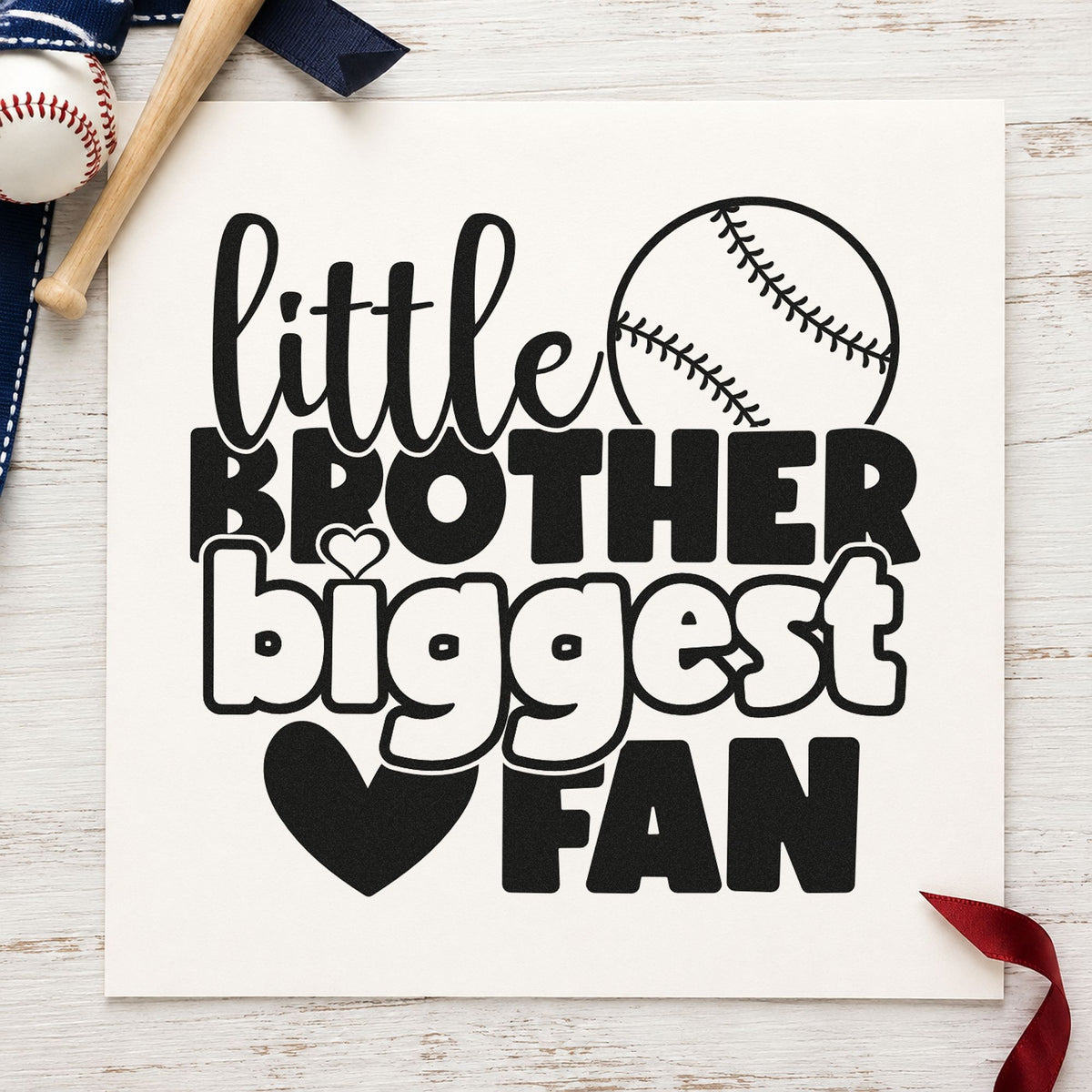 Little Brother Baseball Fan Wood Handle Stamp in use 9