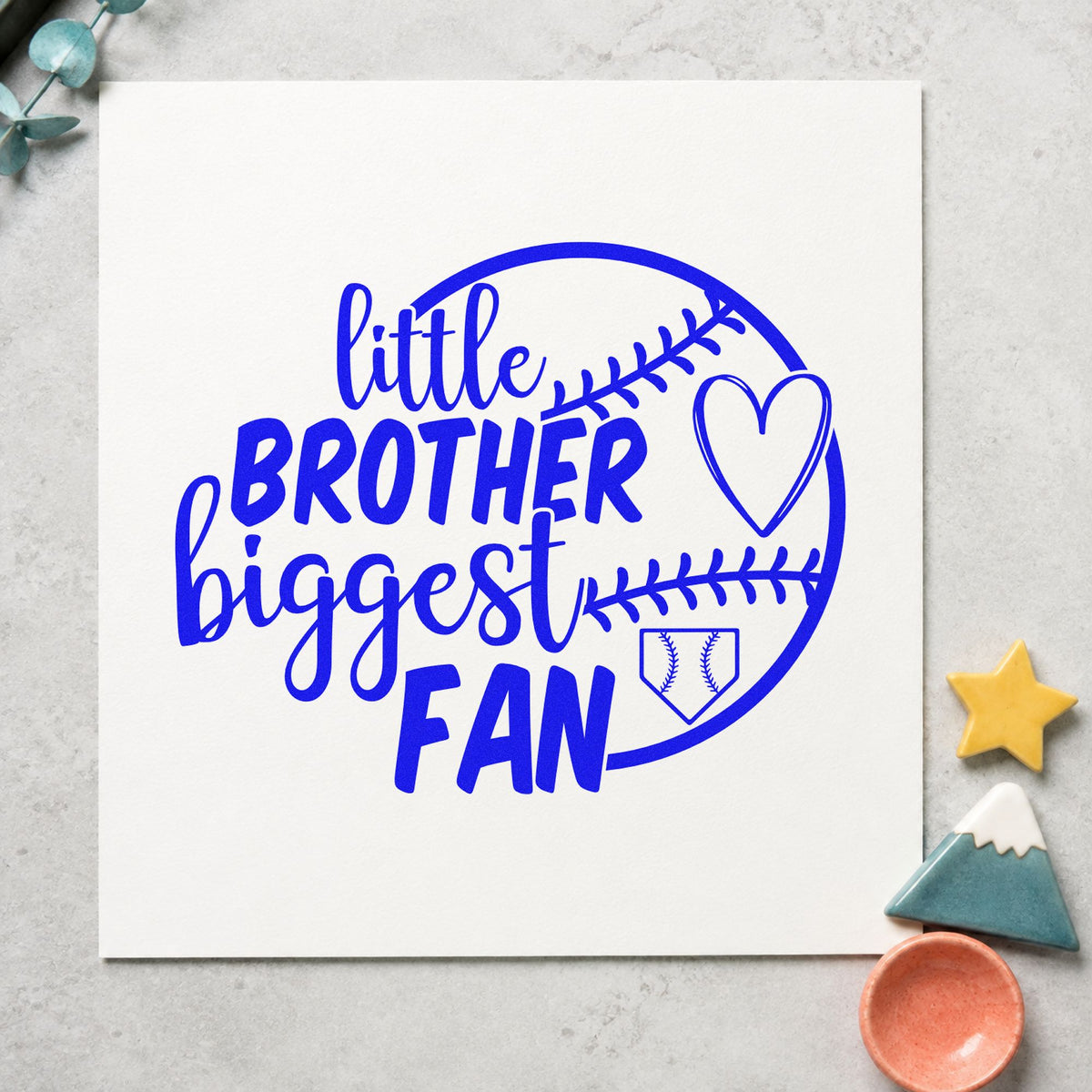Little Brother Half Ball Fan Baseball Heart Craft Stamp – Self-Inking in use 6