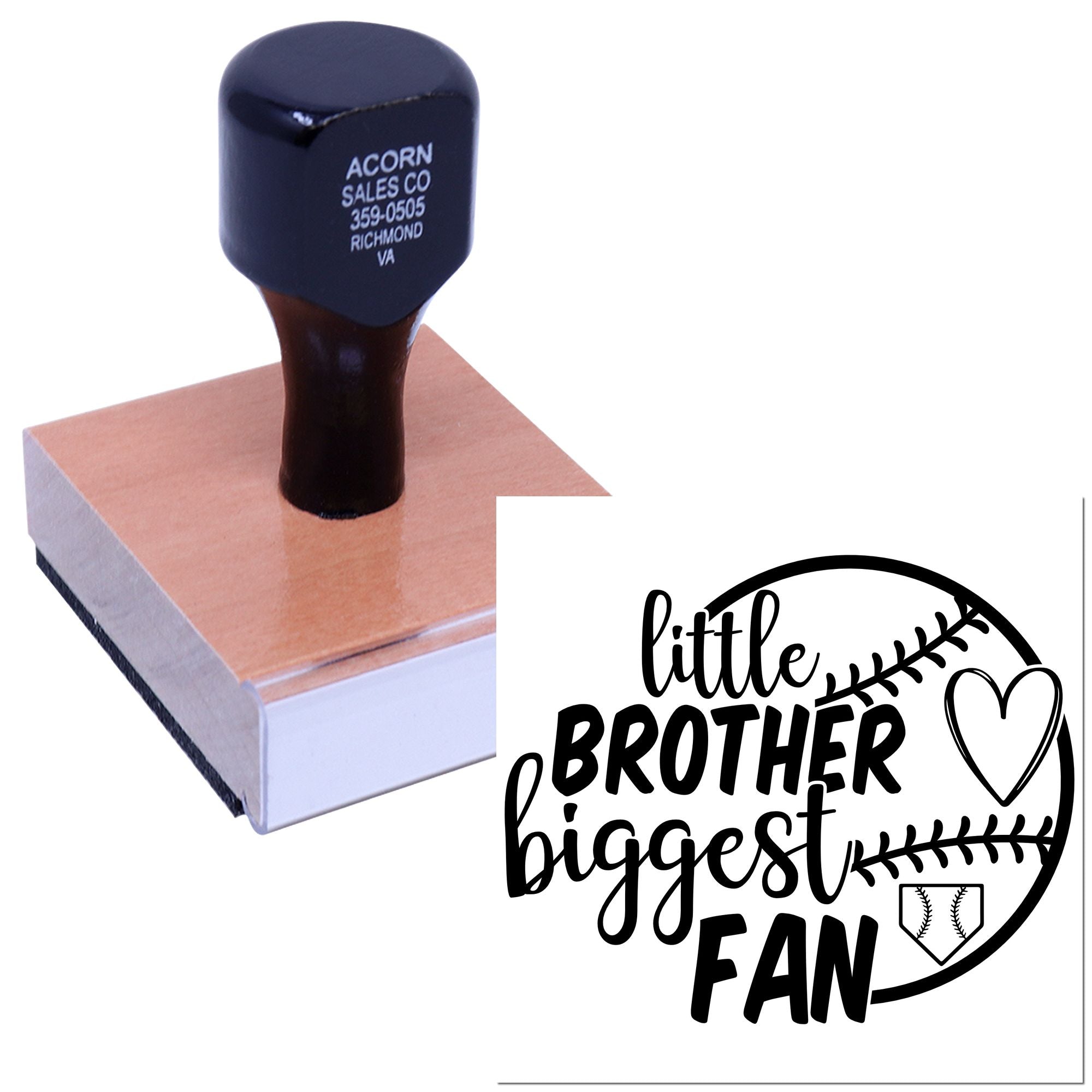 Wood Handle Brotherly Baseball Love Postcard Stamp