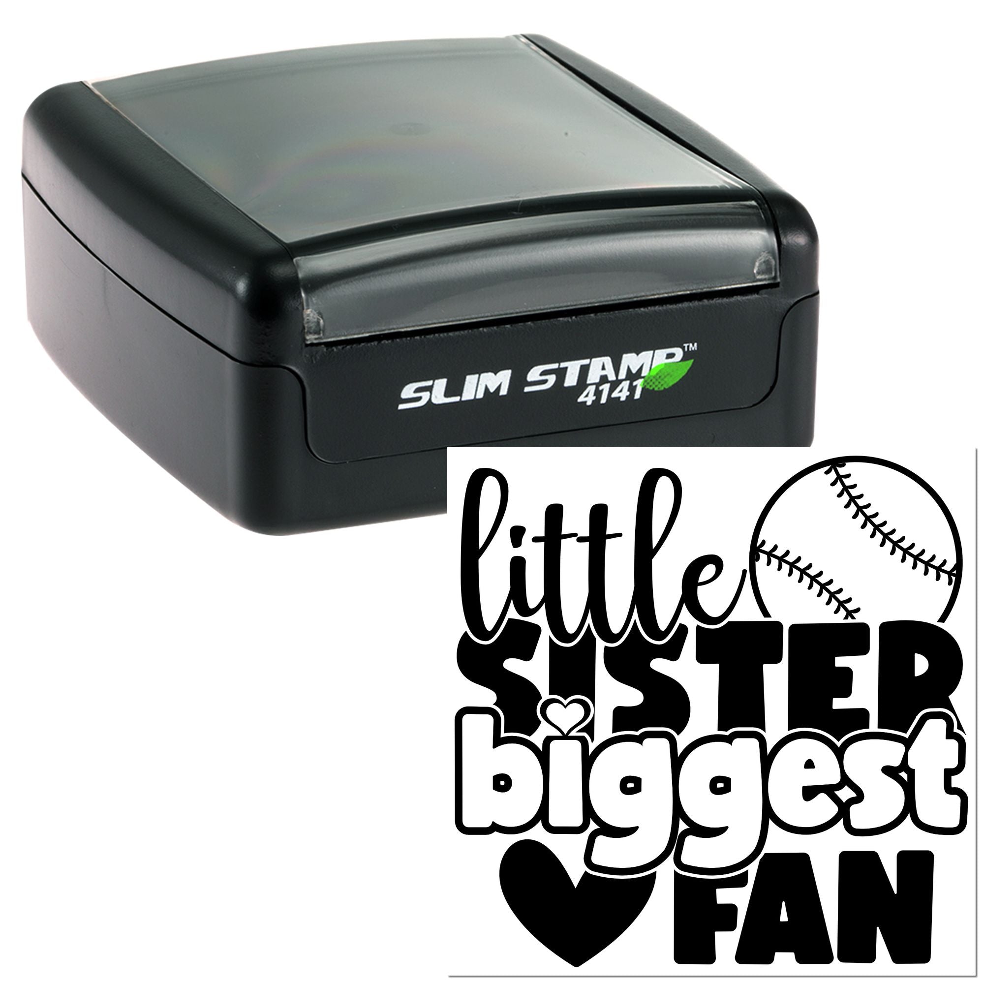 Slim Pre-Inked Tiny Baseball Superfan Favor Tag Stamp