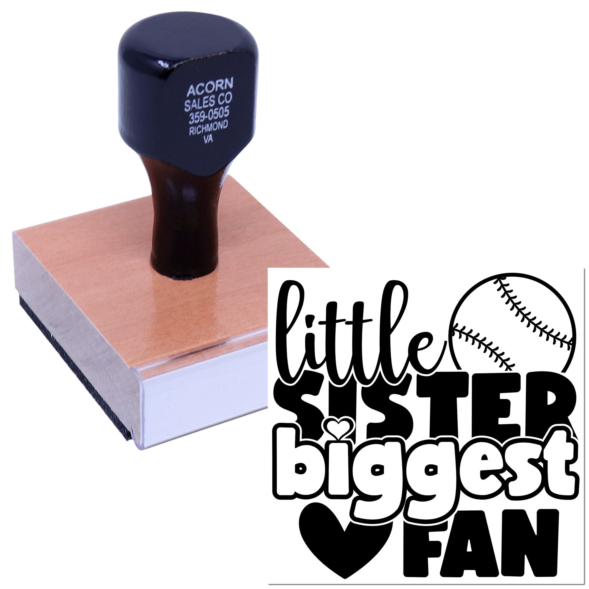 Wood Handle Junior Baseball Fan Tag Stamp