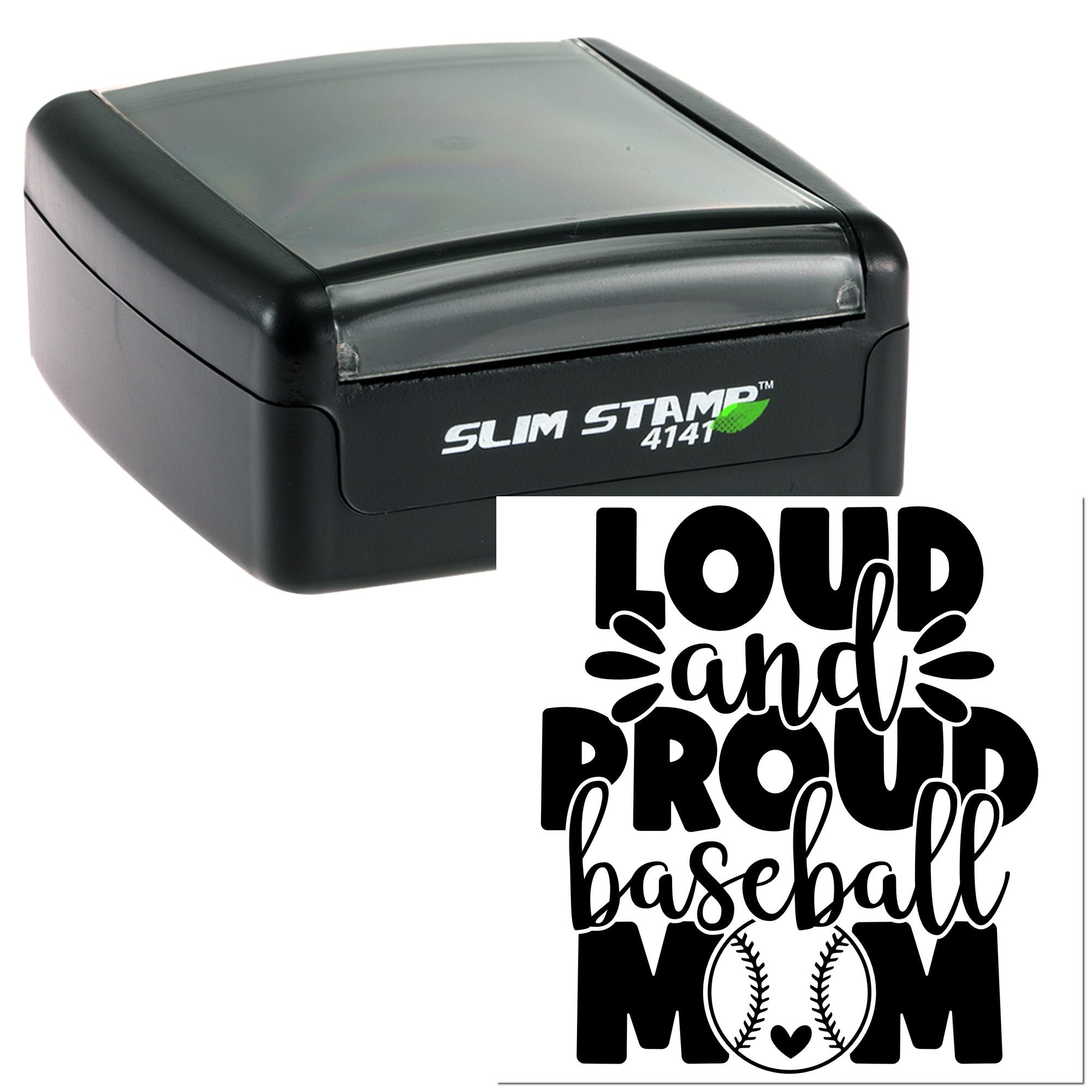 Slim Pre-Inked Diamond Mom Pride Place Card Stamp
