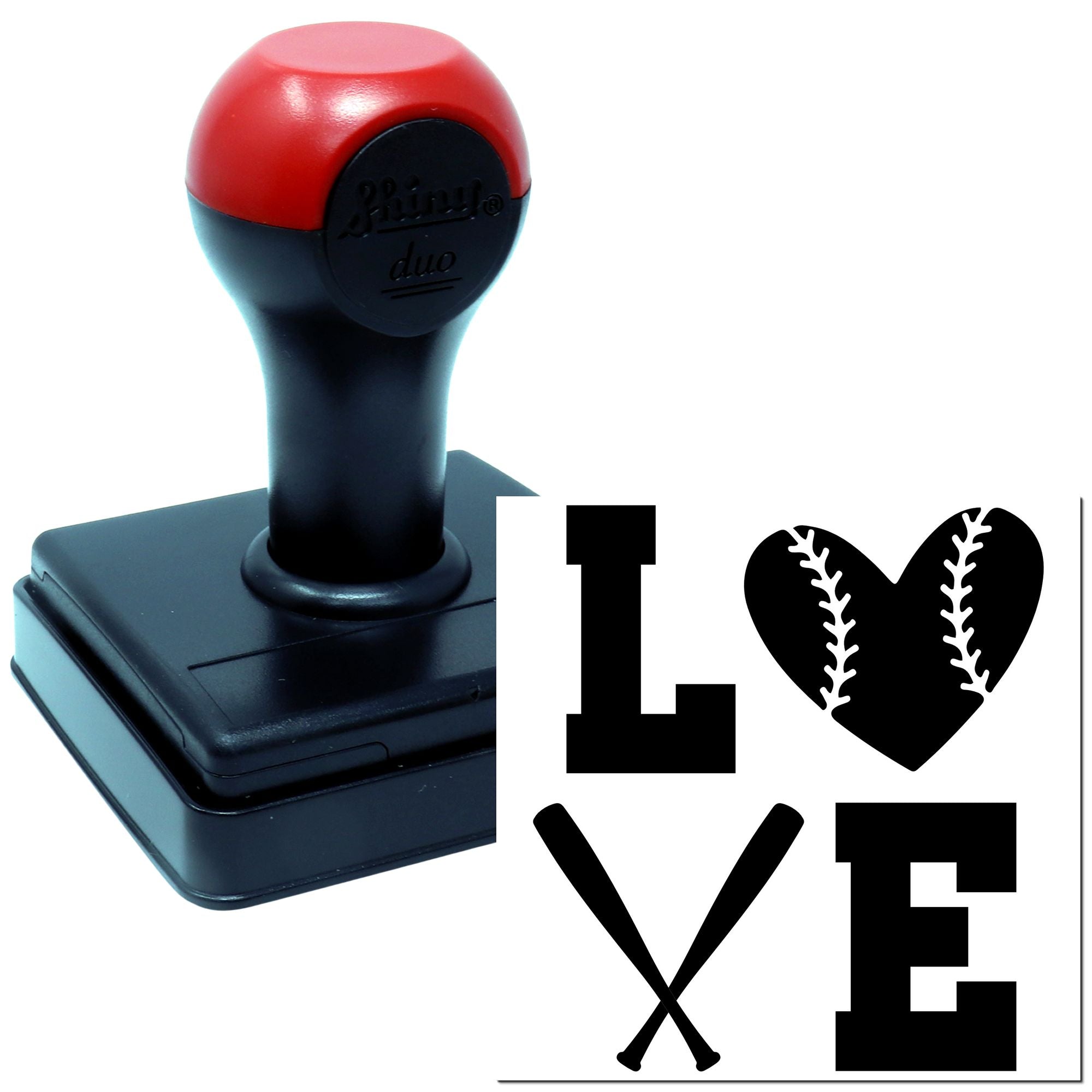 Duo Hand Home Run Love Favor Tag Rubber Stamp