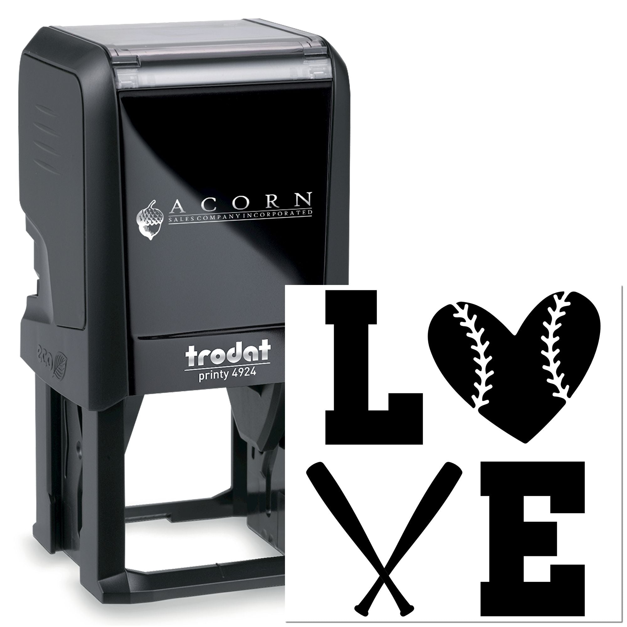 Self-Inking I Love Baseball Scrapbooking Stamp