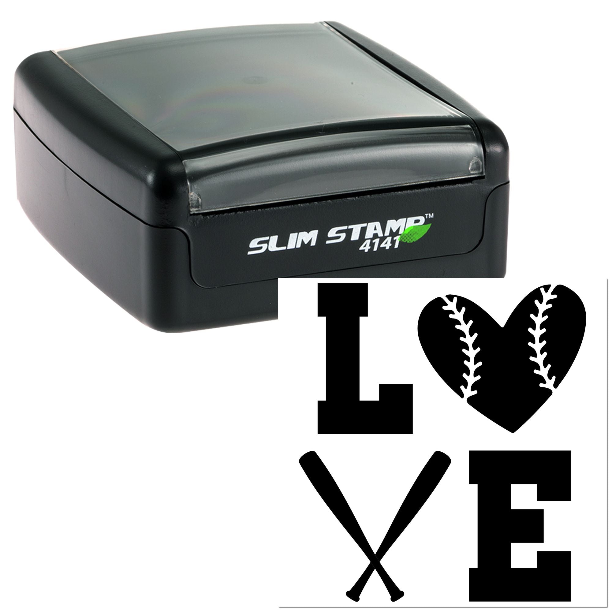 Slim Pre-Inked Stitched Heart Swing Party Favor Stamp