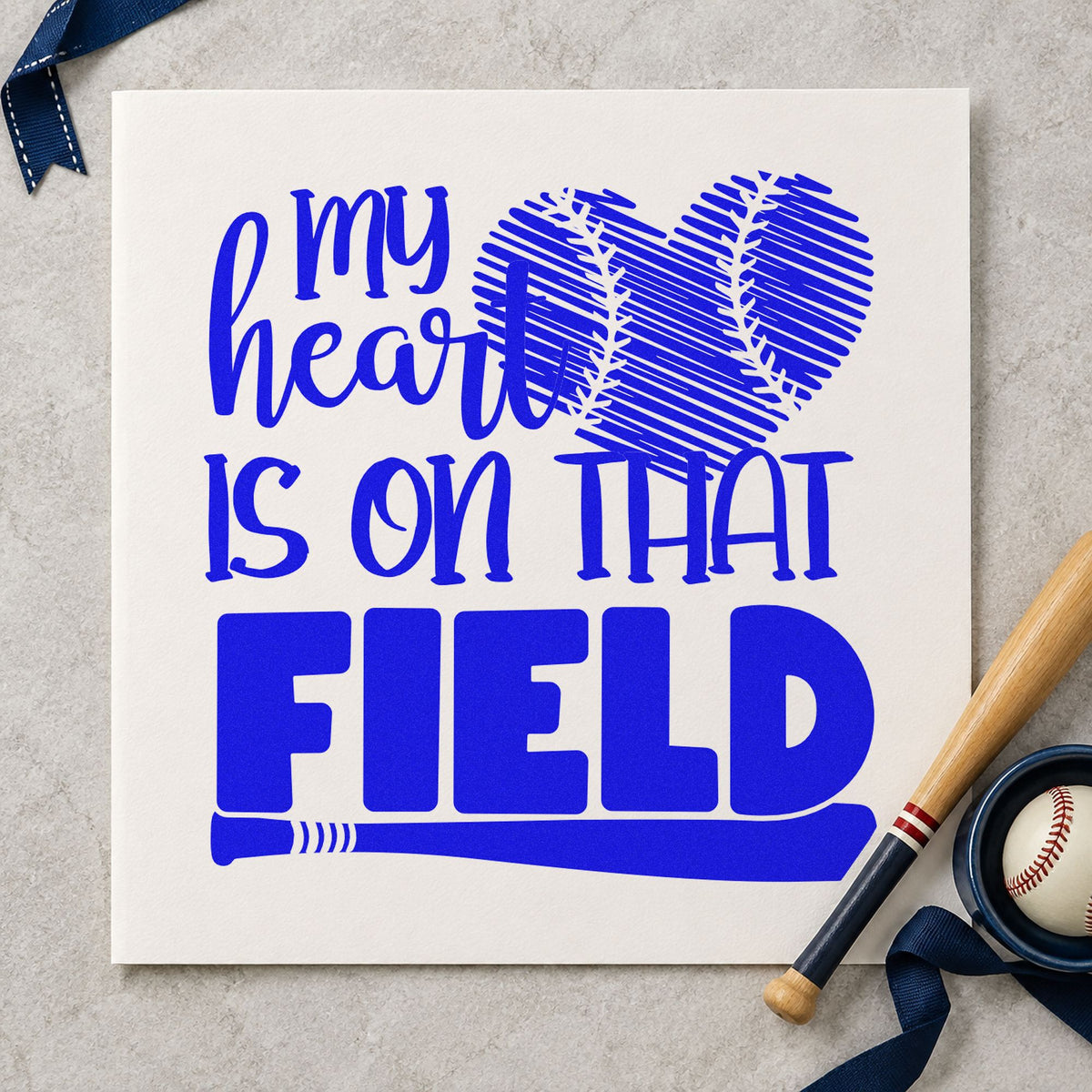 Distressed Baseball Heart Field Hand Stamp – Duo in use 5