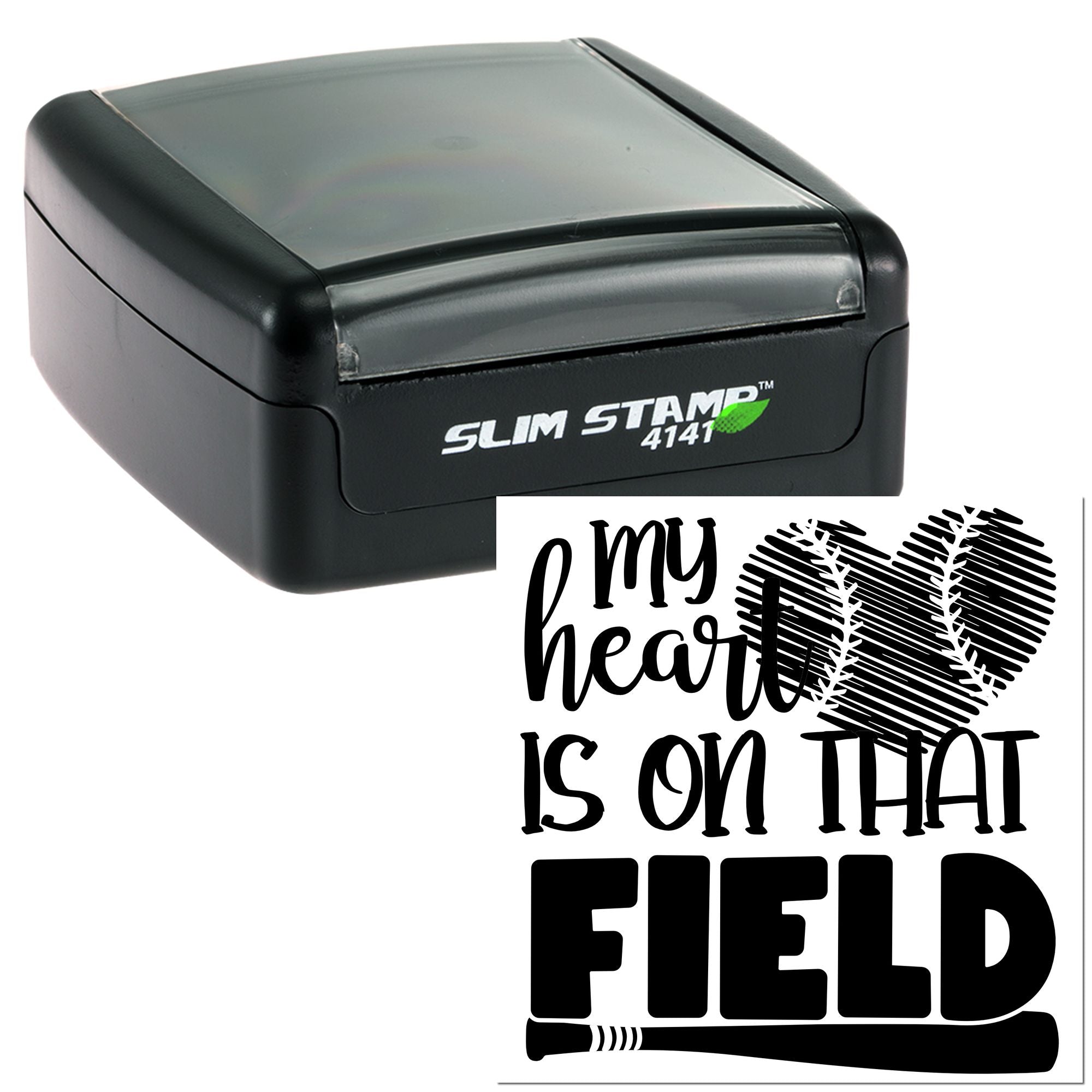 Slim Pre-Inked Stitched Diamond Love Craft Stamp