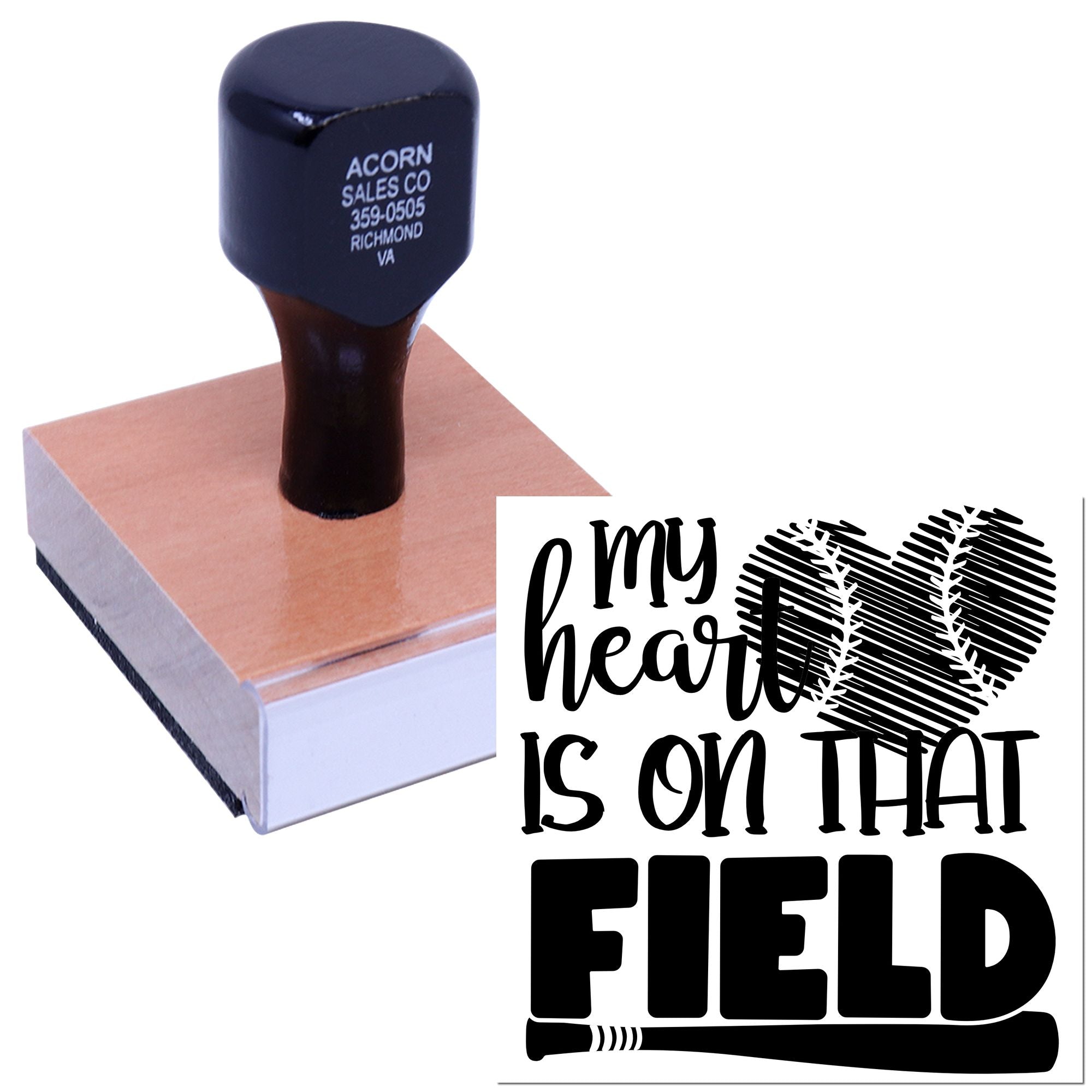 Wood Handle Diamond Love Field Party Favor Stamp