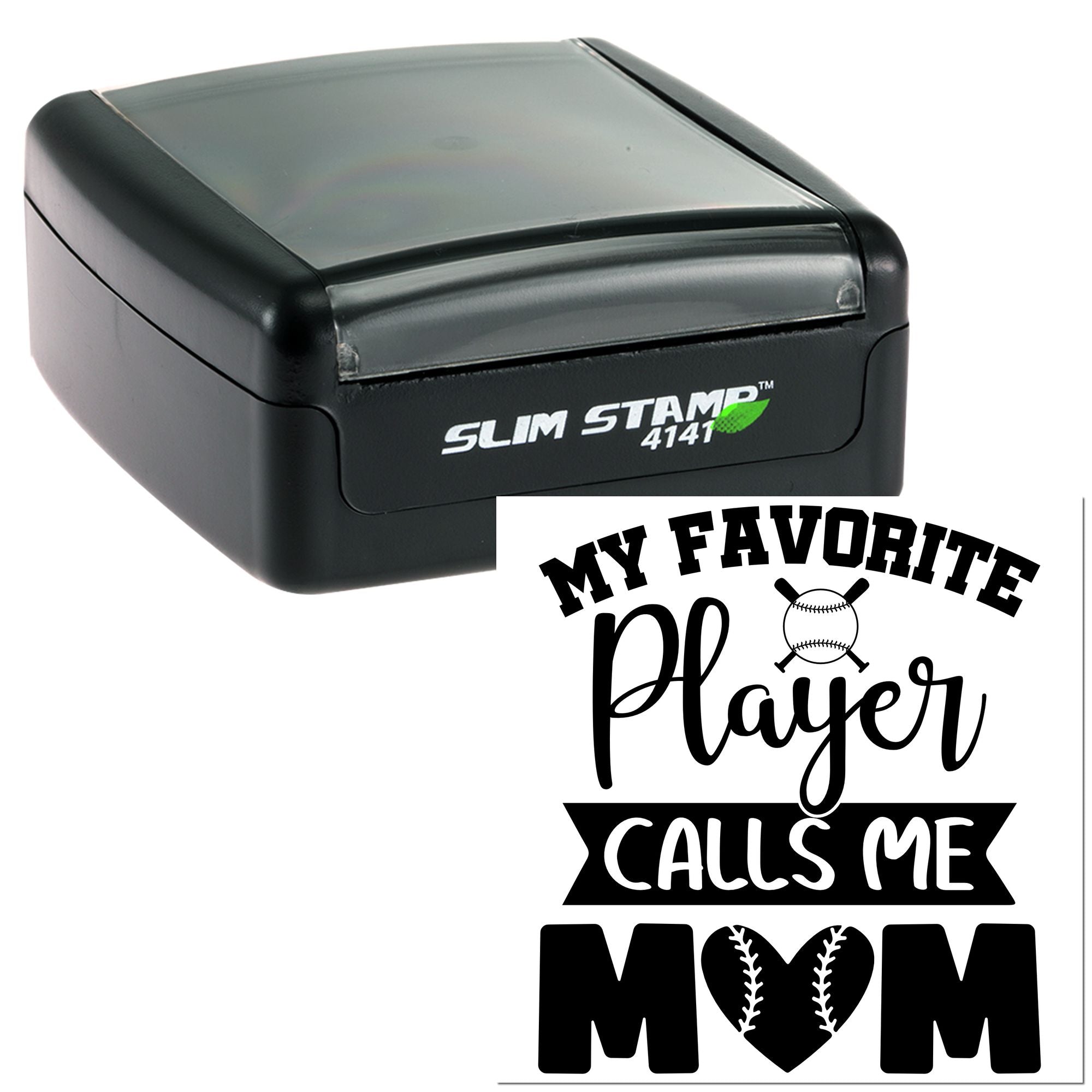 Slim Pre-Inked Little Slugger's Mom Scrapbook Stamp