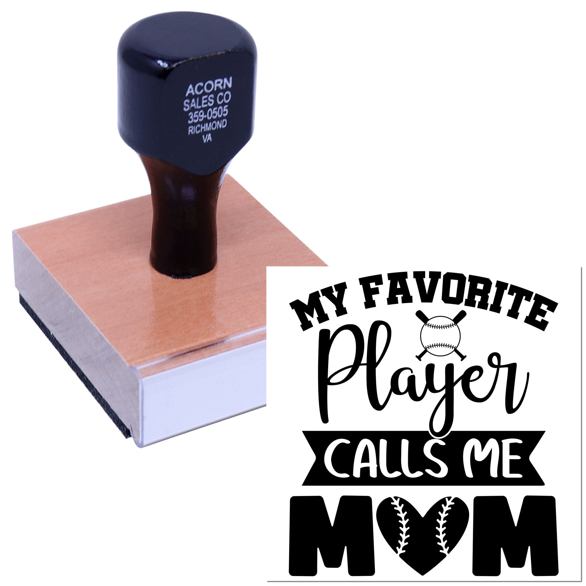 Wood Handle Baseball Mom Pride Craft Stamp