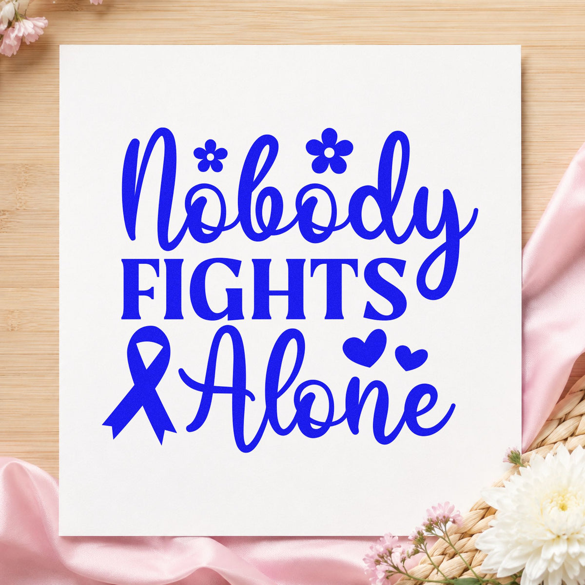 Nobody Fights Alone Stamp – Wood Handle in use 5