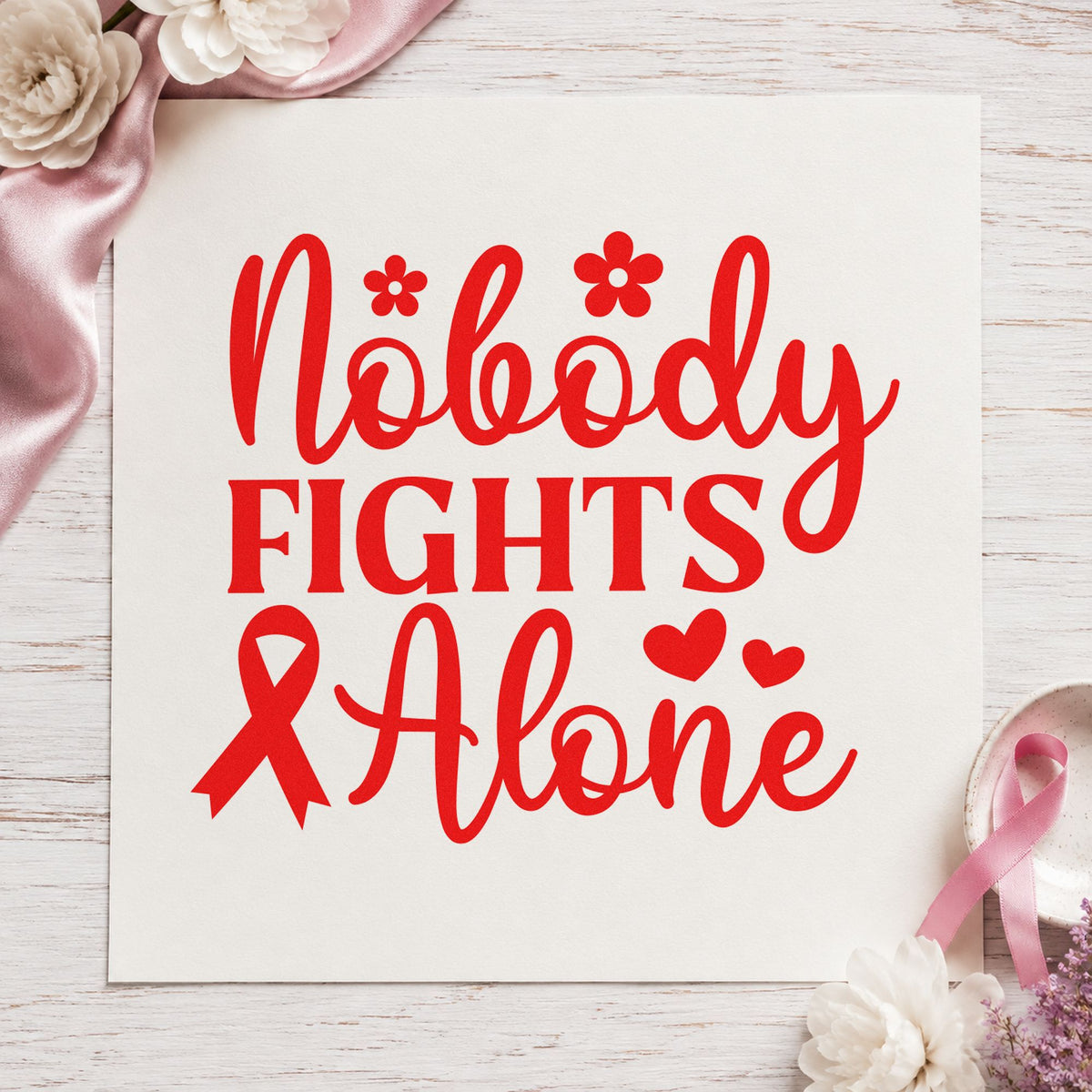 Nobody Fights Alone Stamp – Wood Handle in use 7