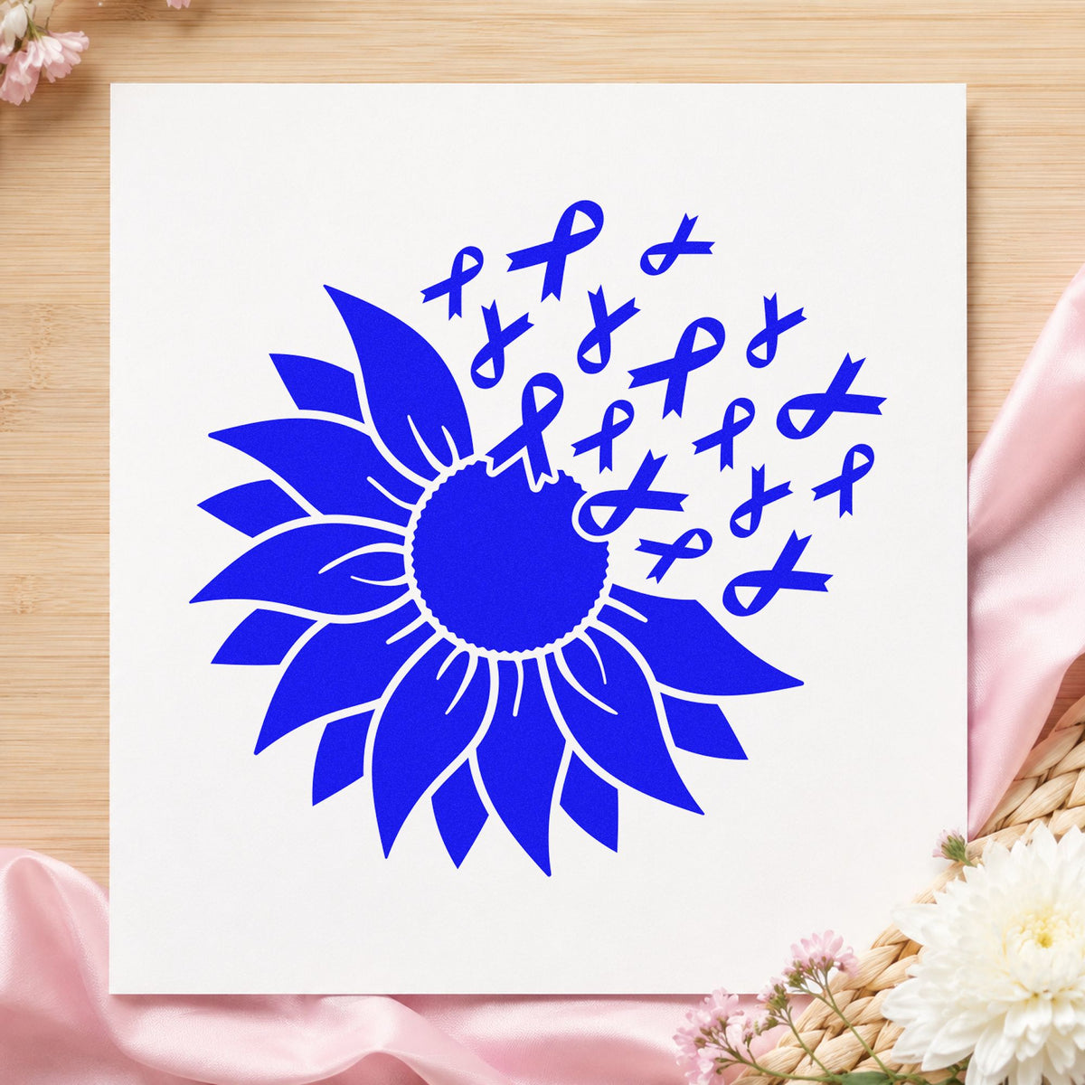 Sunflower Awareness Ribbons Pre-Inked Stamp – Slim in use 6
