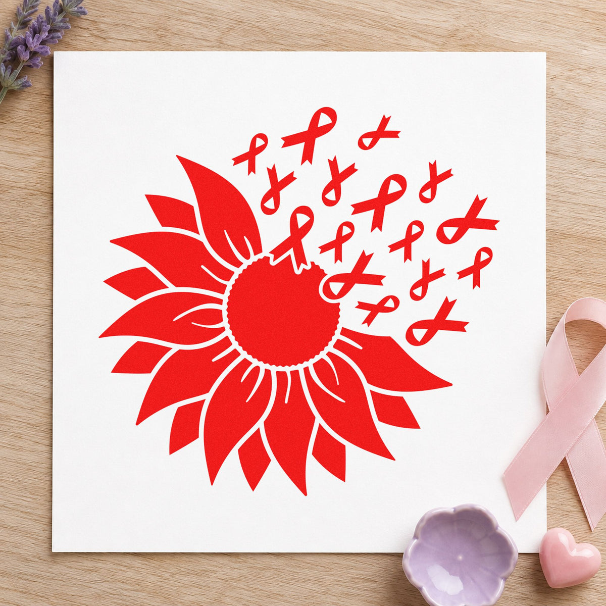 Sunflower Awareness Ribbons PSI Pre-Inked Stamp in use 7