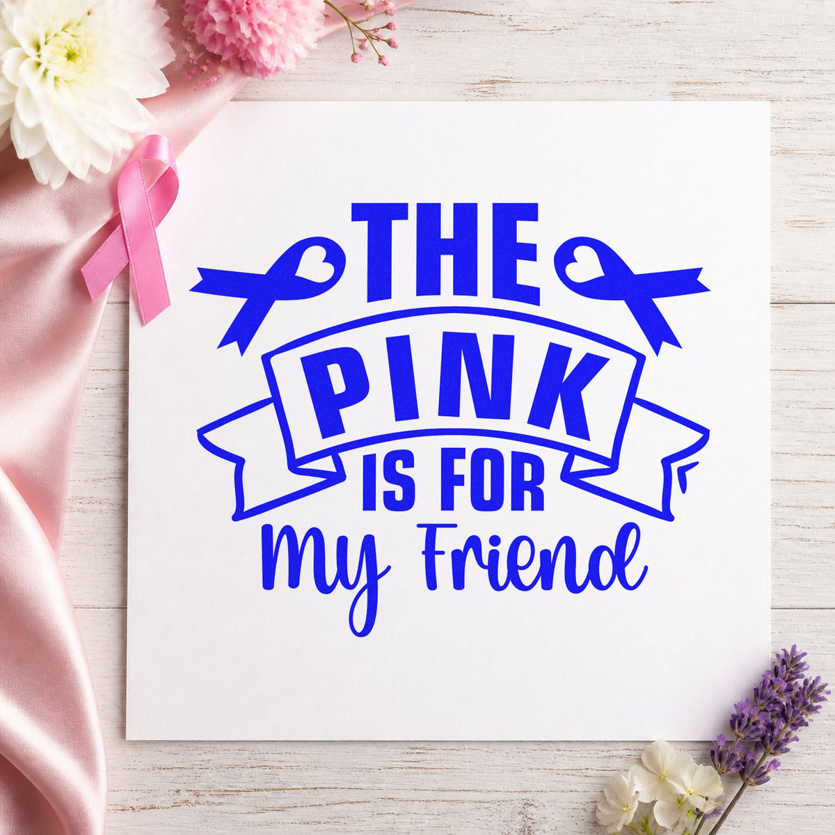 The Pink Is For My Friend Stamp – Duo Hand in use 5