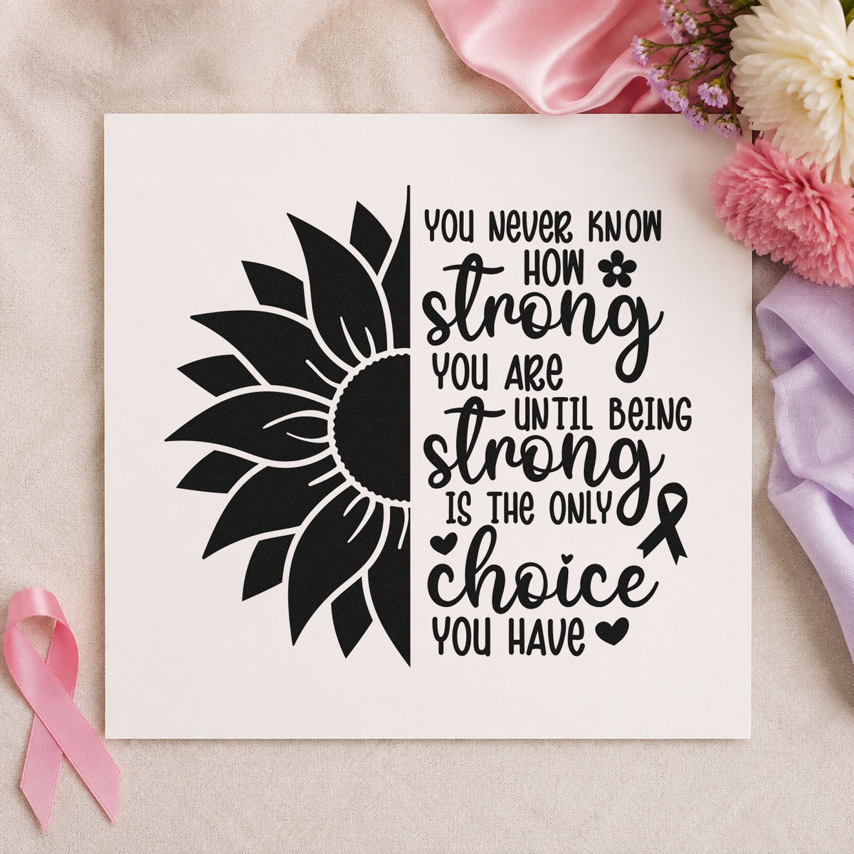 Strong Is The Only Choice Sunflower PSI Pre-Inked Stamp in use 3