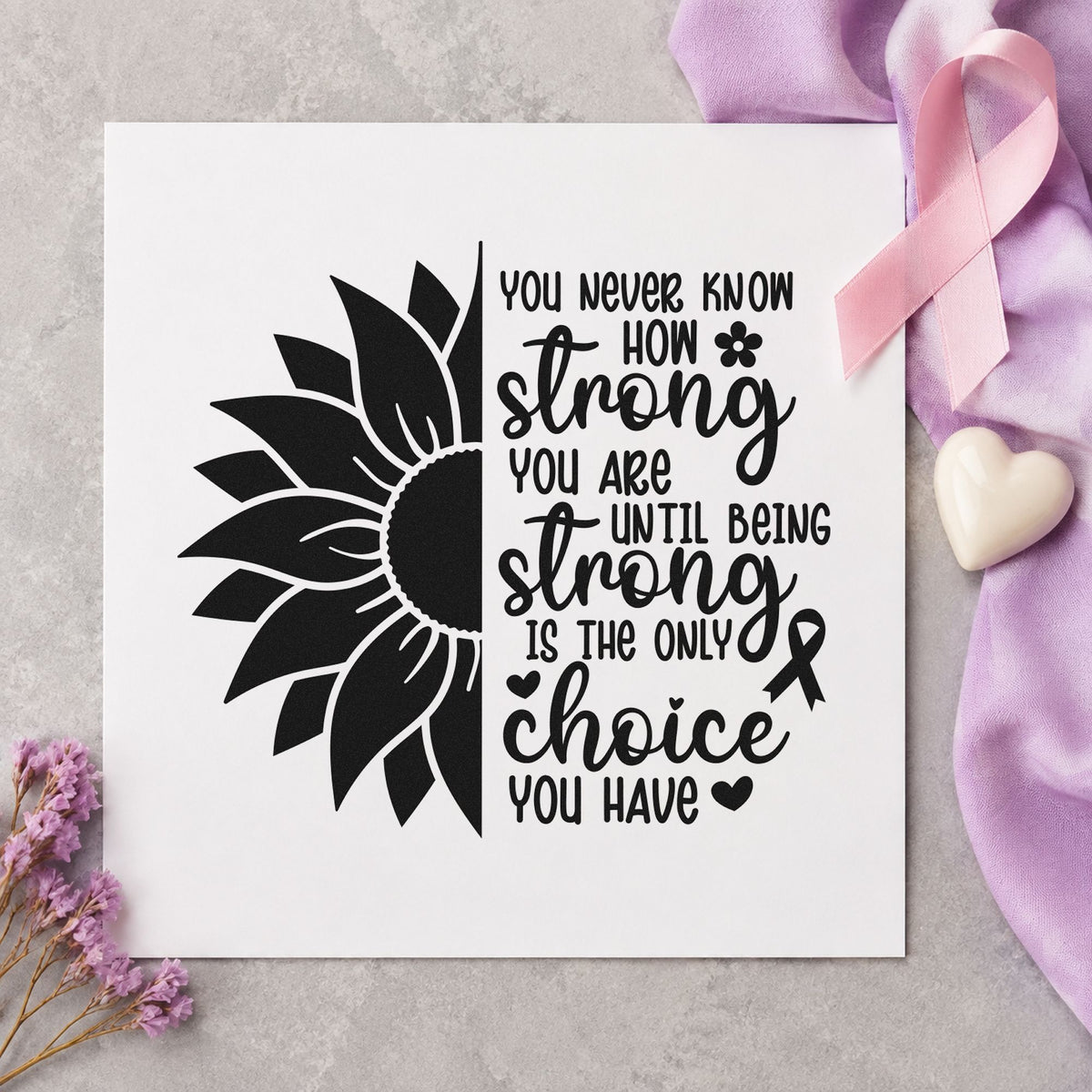 Strong Is The Only Choice Sunflower PSI Pre-Inked Stamp in use 4