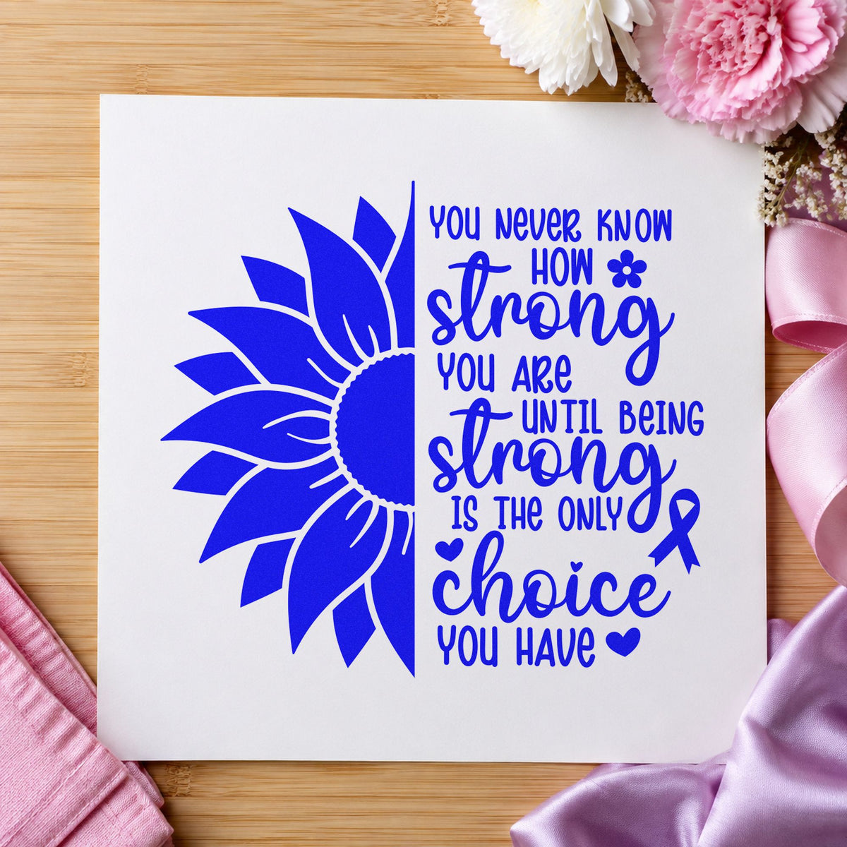 Strong Is The Only Choice Sunflower PSI Pre-Inked Stamp in use 5