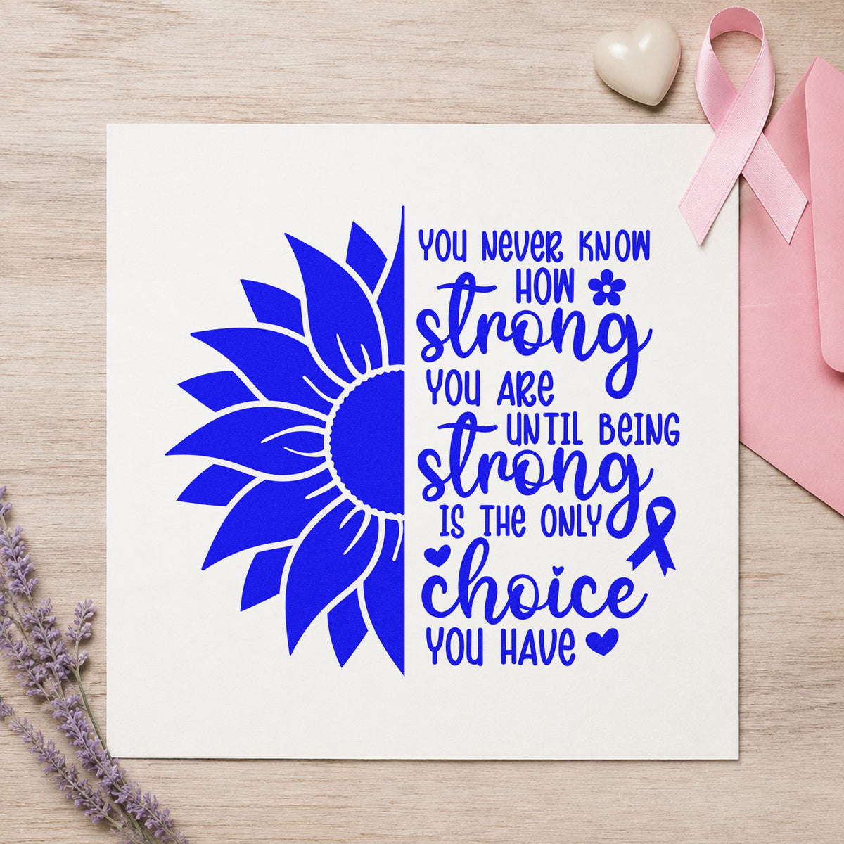 Strong Is The Only Choice Sunflower PSI Pre-Inked Stamp in use 6