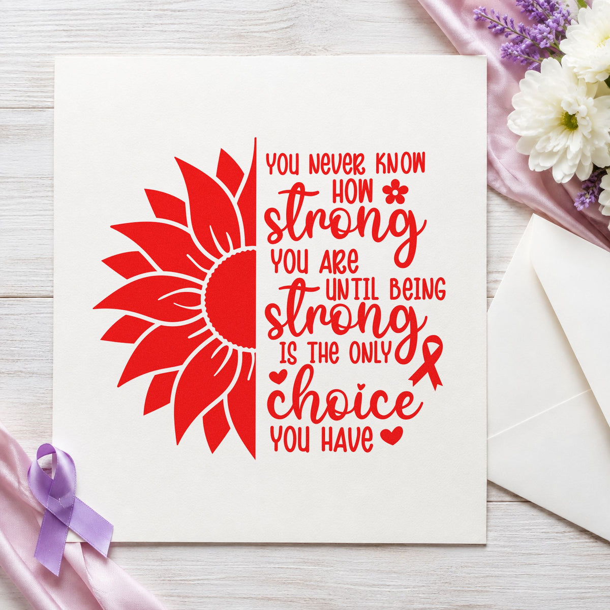 Strong Is The Only Choice Sunflower PSI Pre-Inked Stamp in use 7