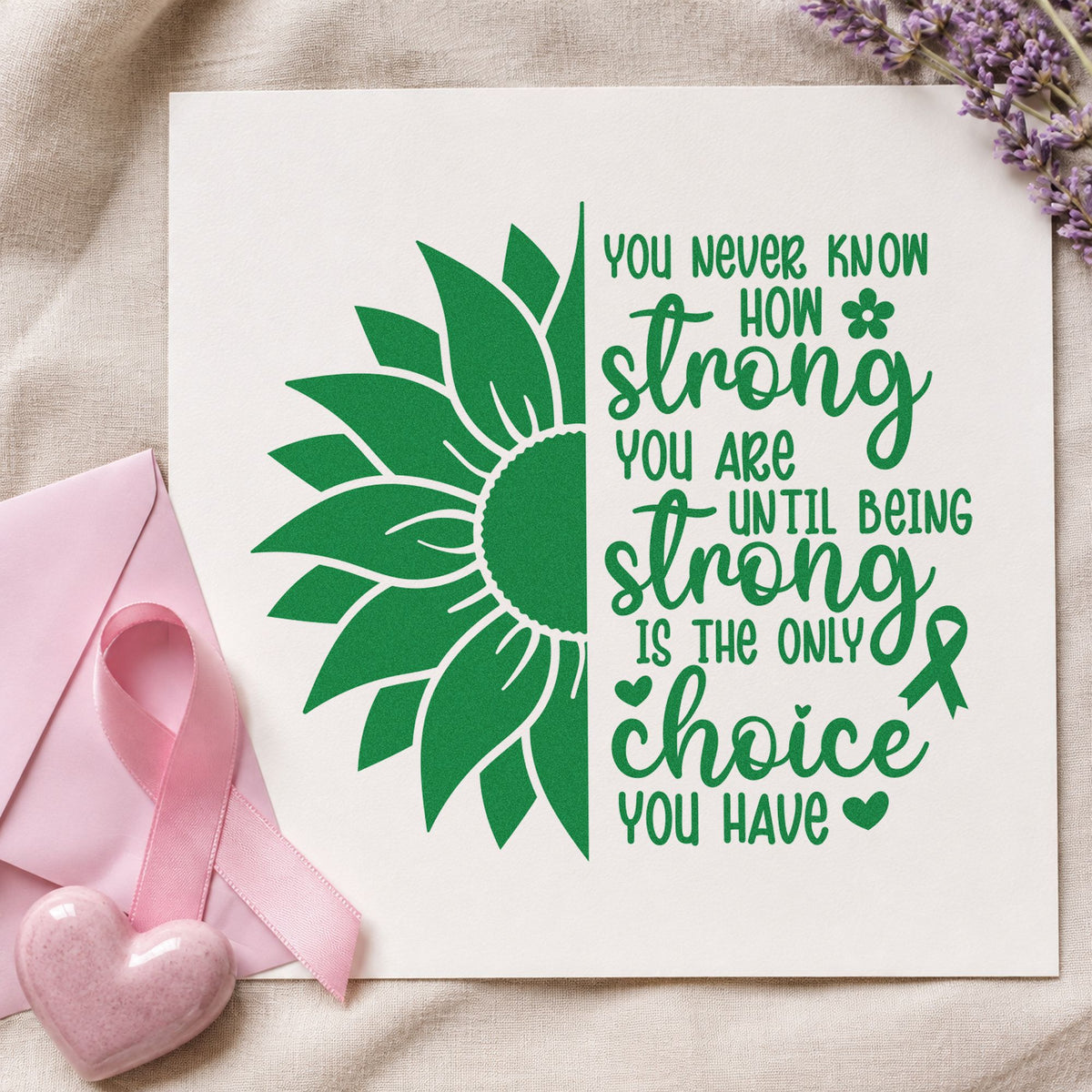 Strong Is The Only Choice Sunflower PSI Pre-Inked Stamp in use 8