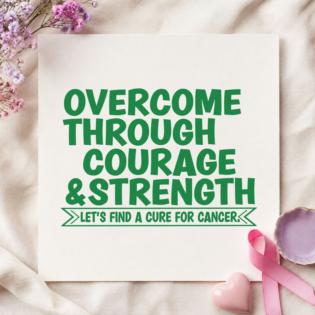 Overcome Through Courage Rubber Stamp – Wood Handle in use 10