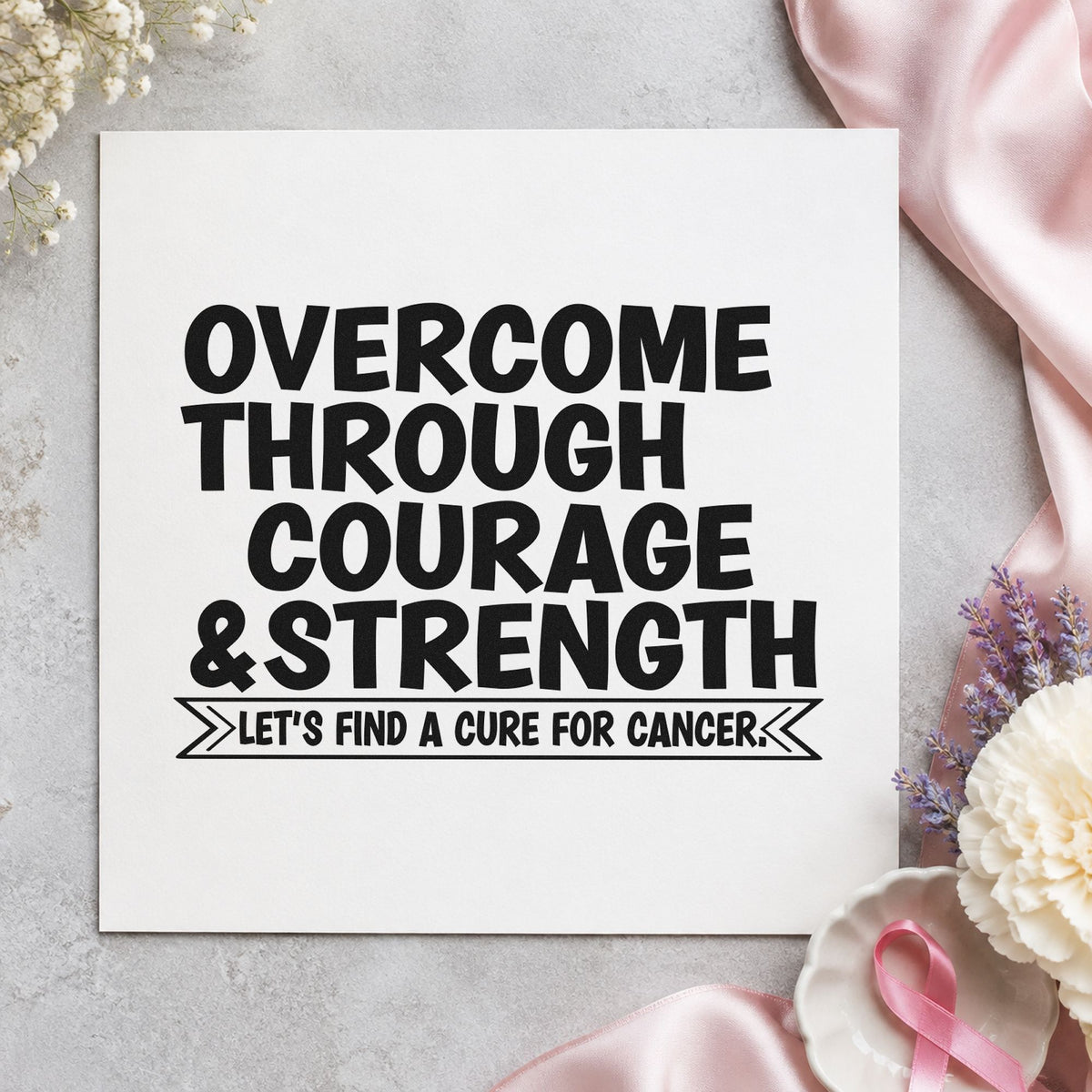 Overcome Through Courage Rubber Stamp – Wood Handle in use 3