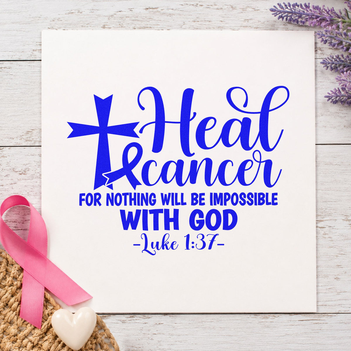 Heal Cancer With God Awareness Ribbon Hand Stamp – Duo in use 5