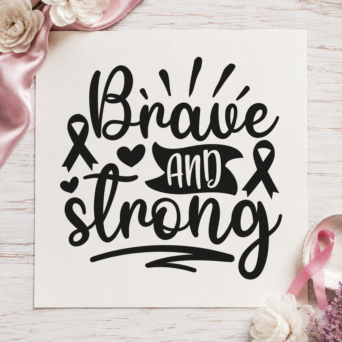Brave And Strong Ribbons Slim Pre-Inked Stamp in use 4