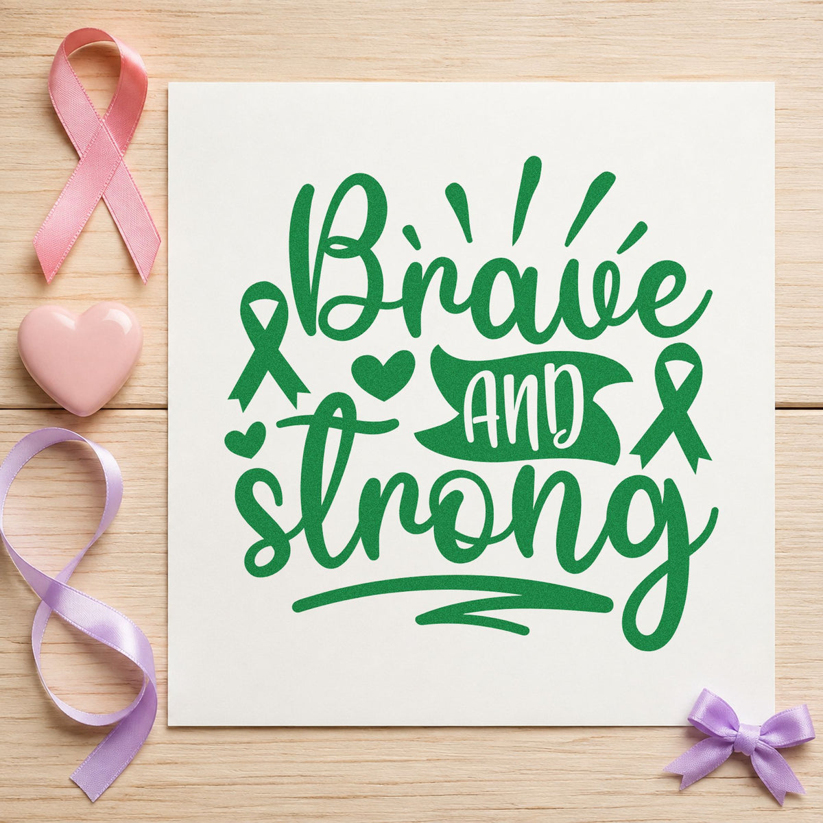 Brave And Strong Ribbons Slim Pre-Inked Stamp in use 8
